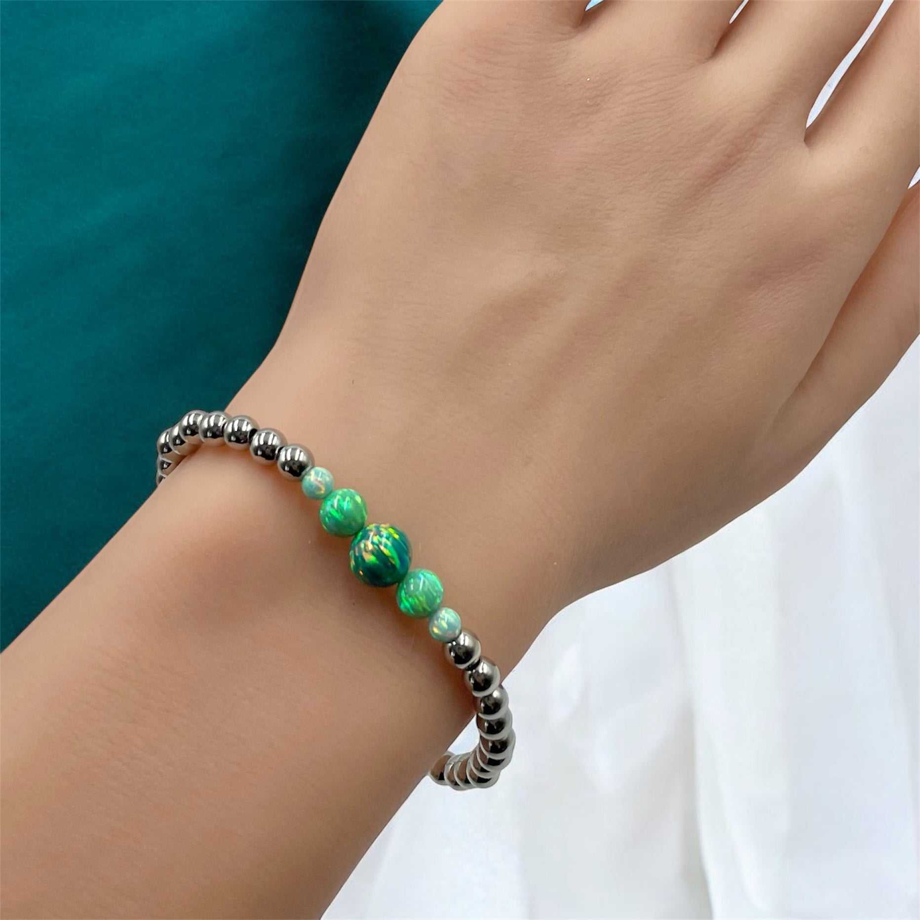 Opal Ombre Bracelet ~ Summer Green ~ Cascade