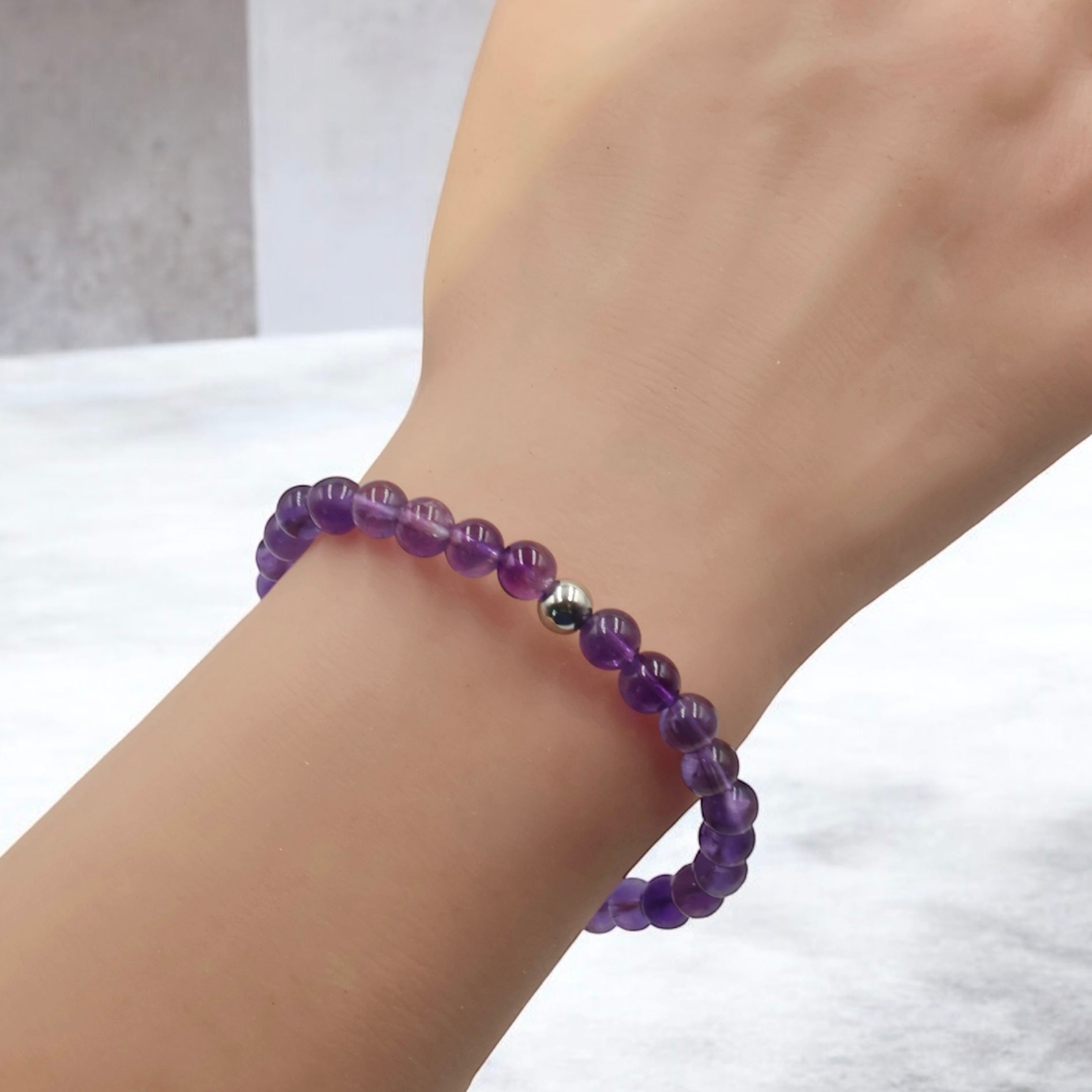 Amethyst Gemstone Bracelet ~ 6mm