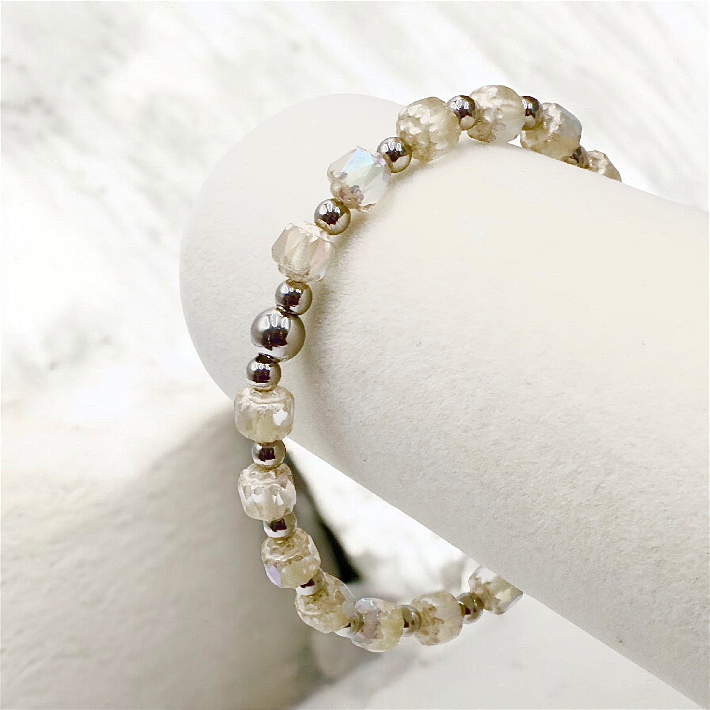Cathedral Bracelet ~ Metallic Pearl ~ 6mm
