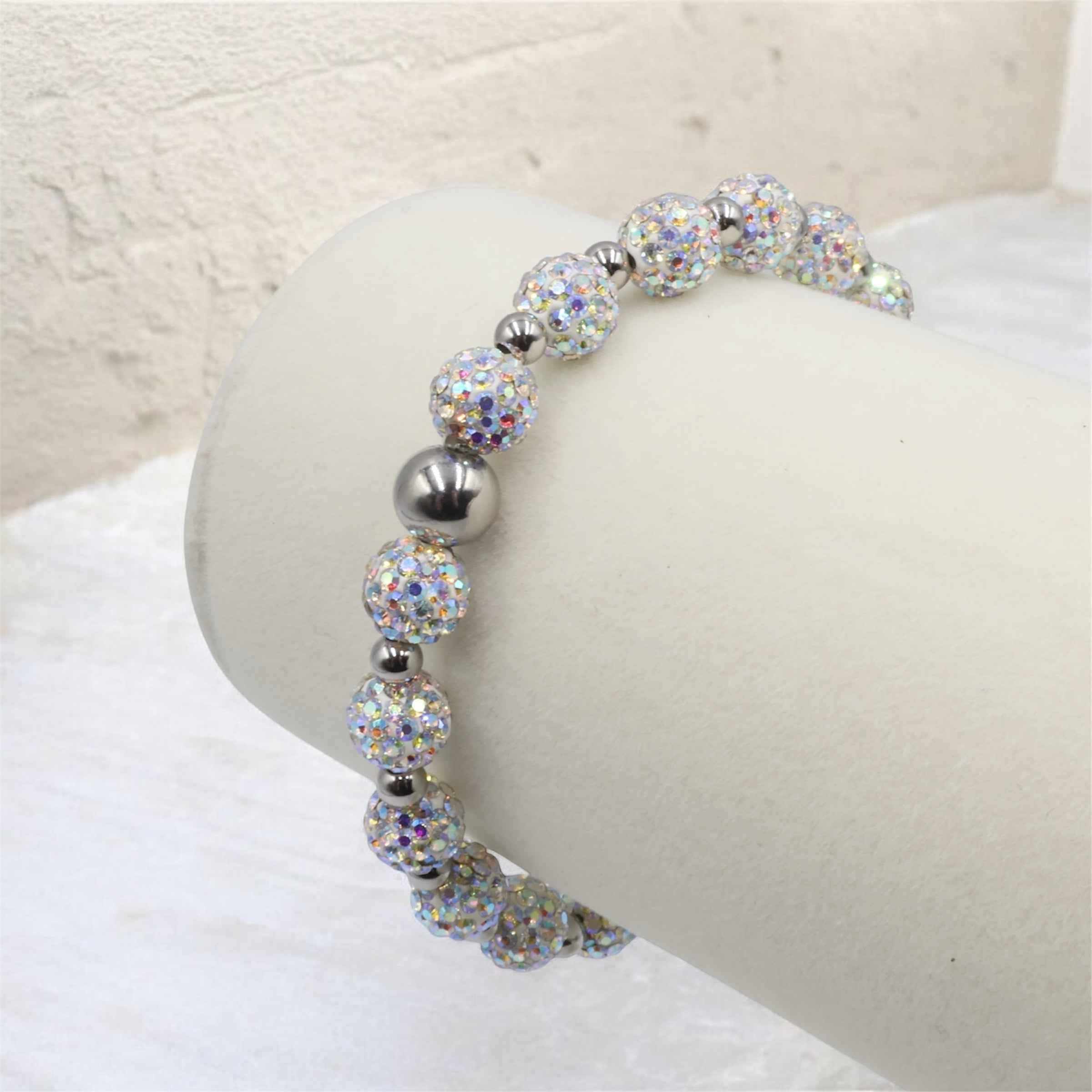 Shamballa Bracelet ~ White Rainbow