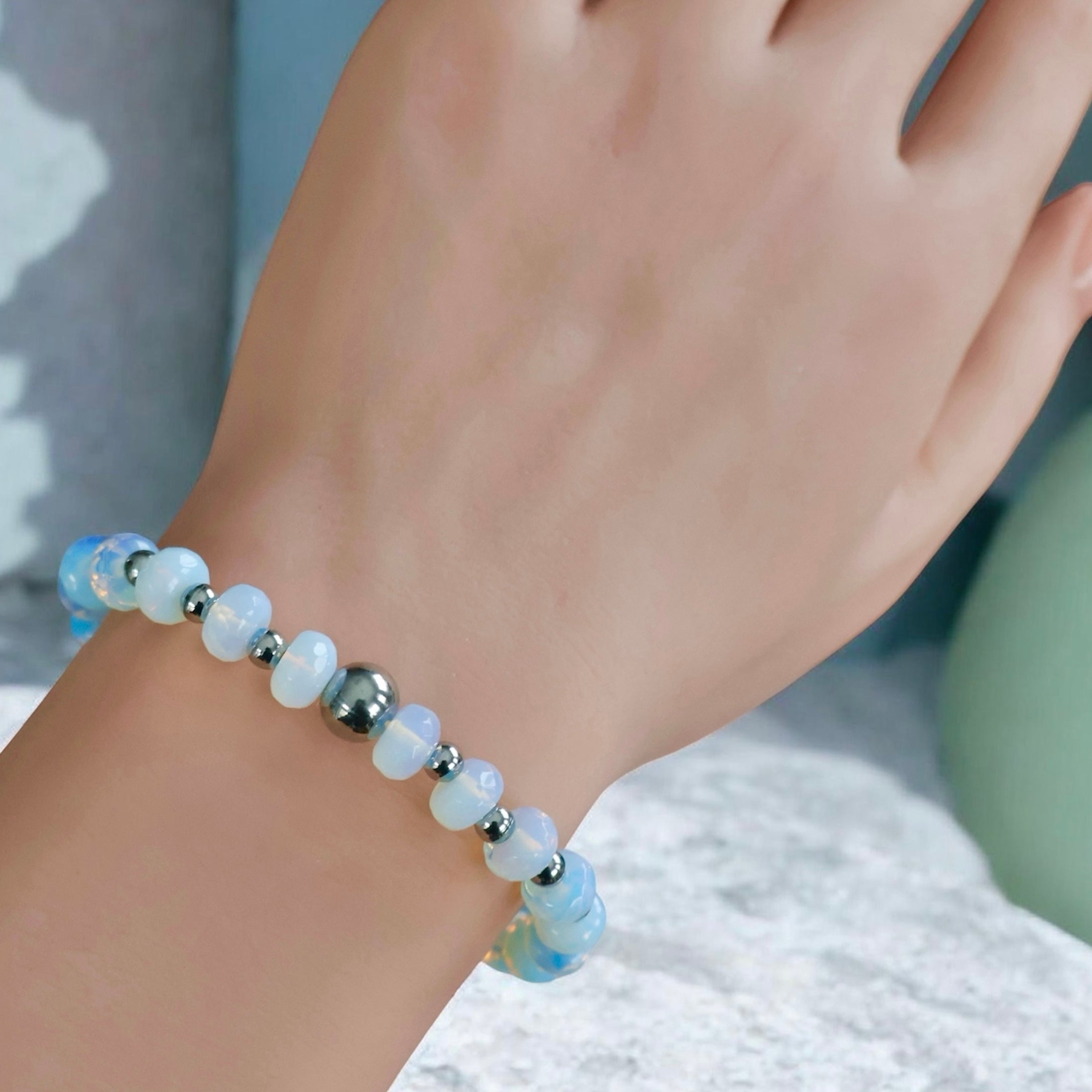 Wheel Bracelet ~ Opalite ~ 8mm