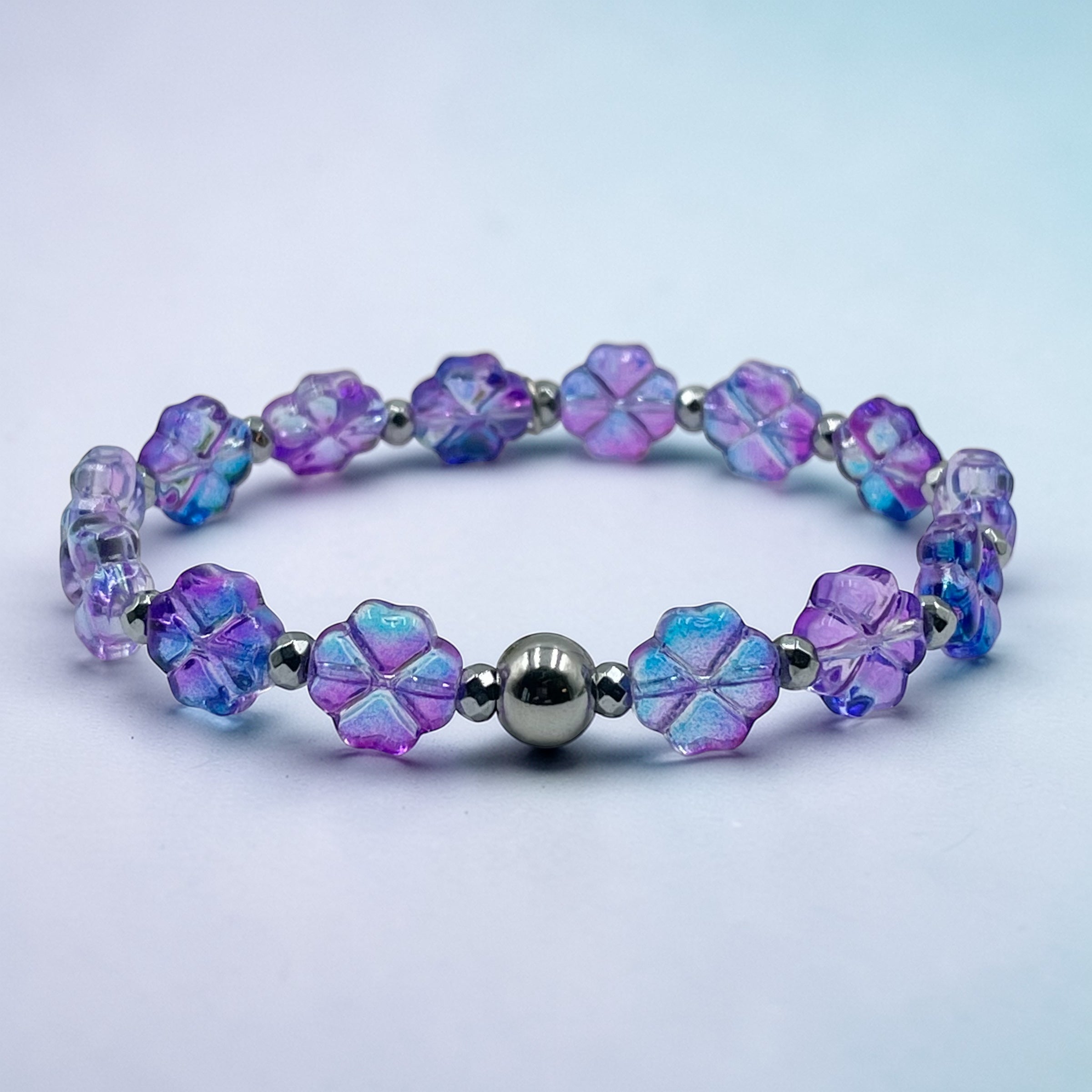 Clover Wishes Bracelet ~ Violet Blue