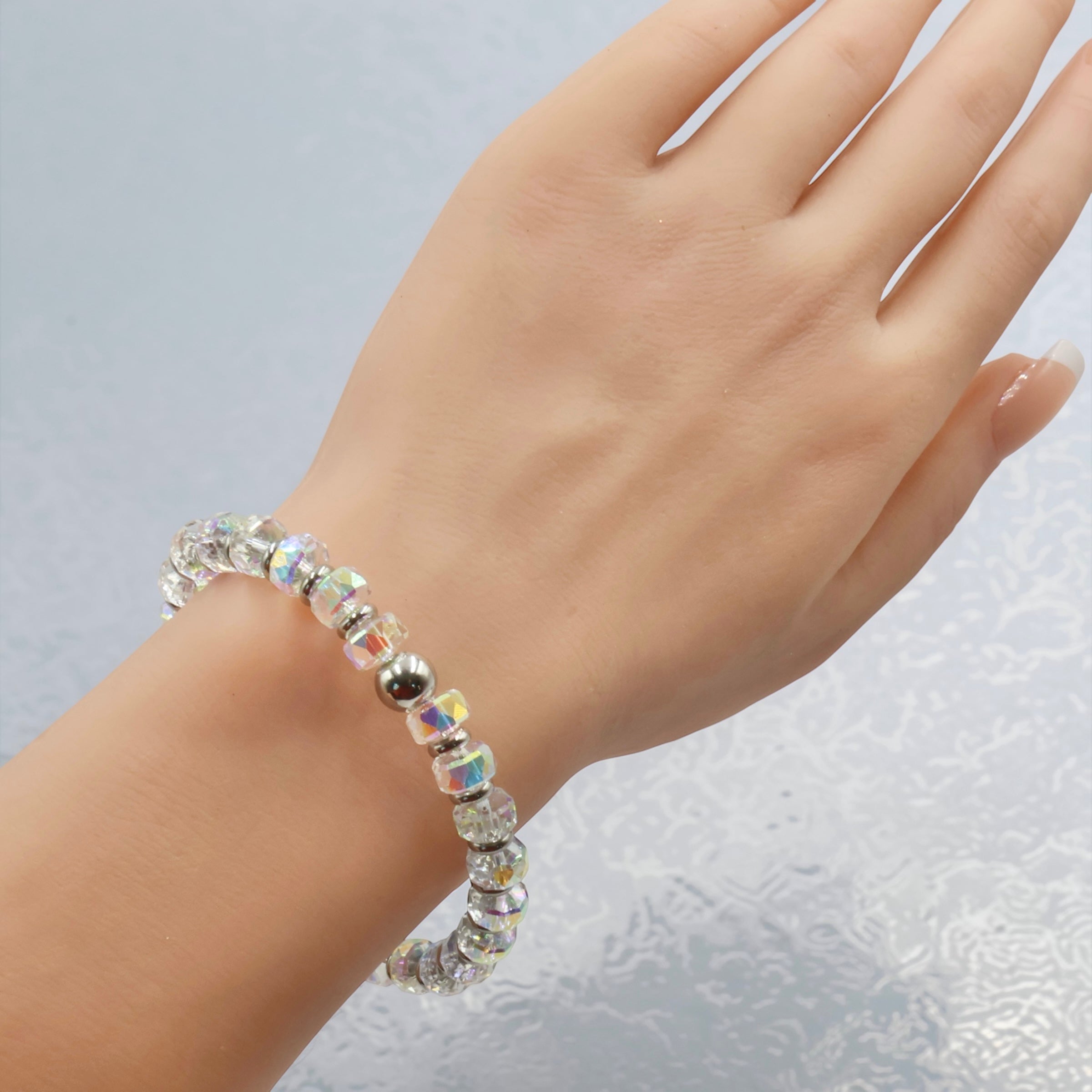 Wheel Bracelet ~ Crystal Rainbow ~ 8mm