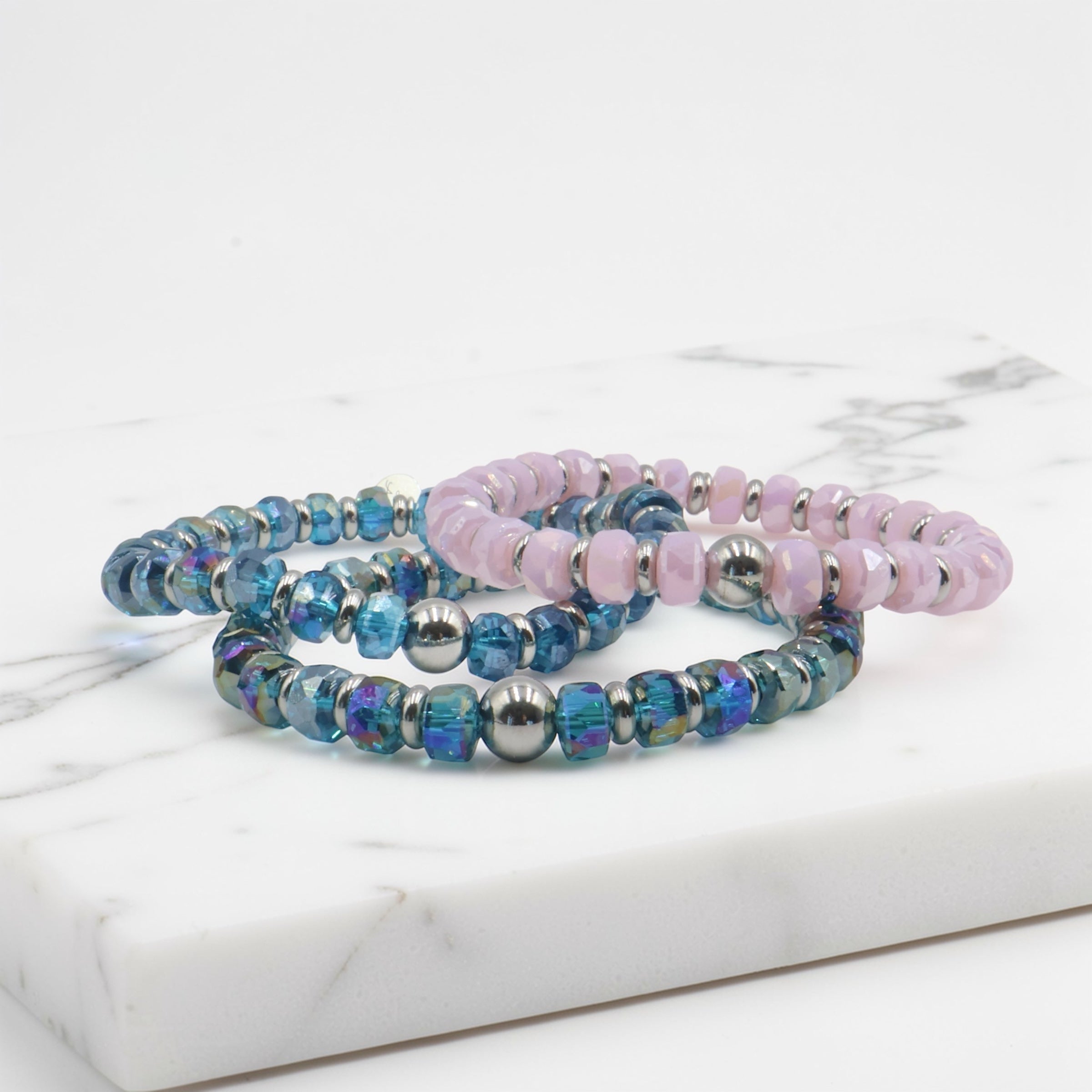 Wheel Bracelet ~ Peacock Blue ~ 8mm