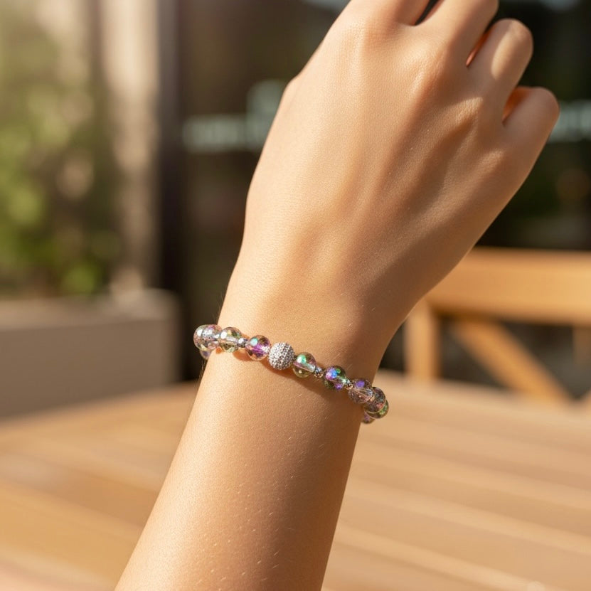 Crystal Glass Bracelet ~ Watermelon ~ 8mm