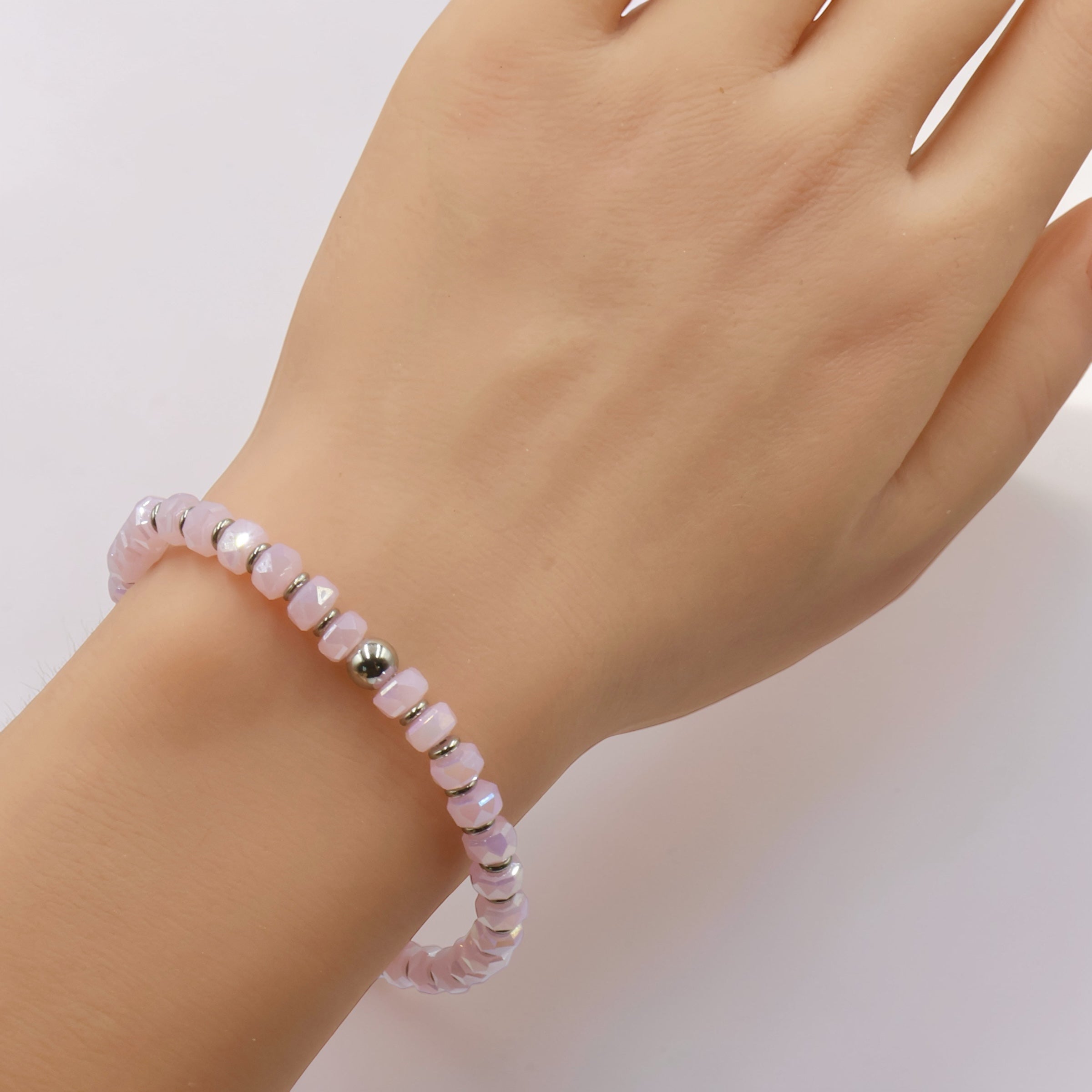 Mini Wheel Bracelet ~ Pink Frost