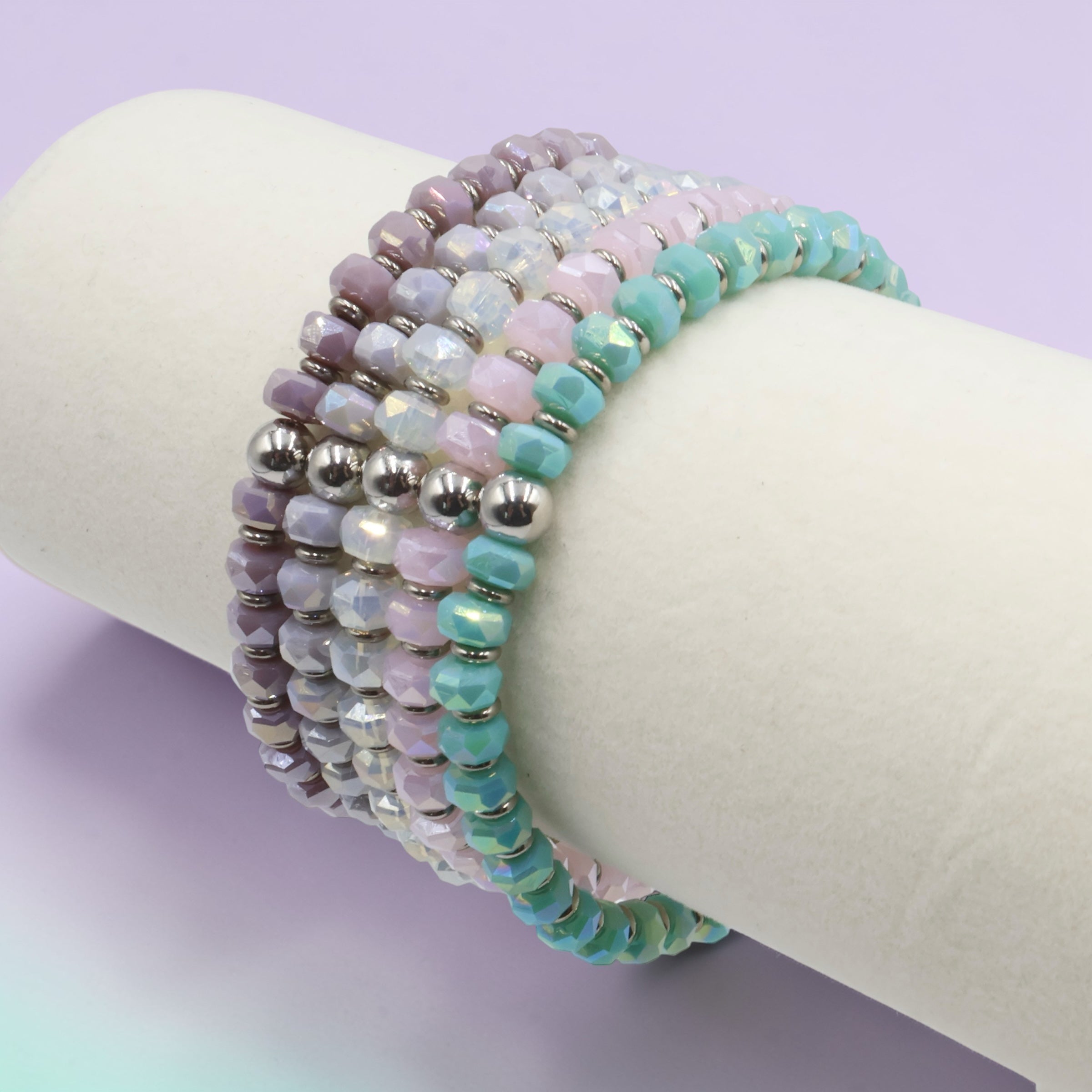 Mini Wheel Bracelet ~ Pink Frost