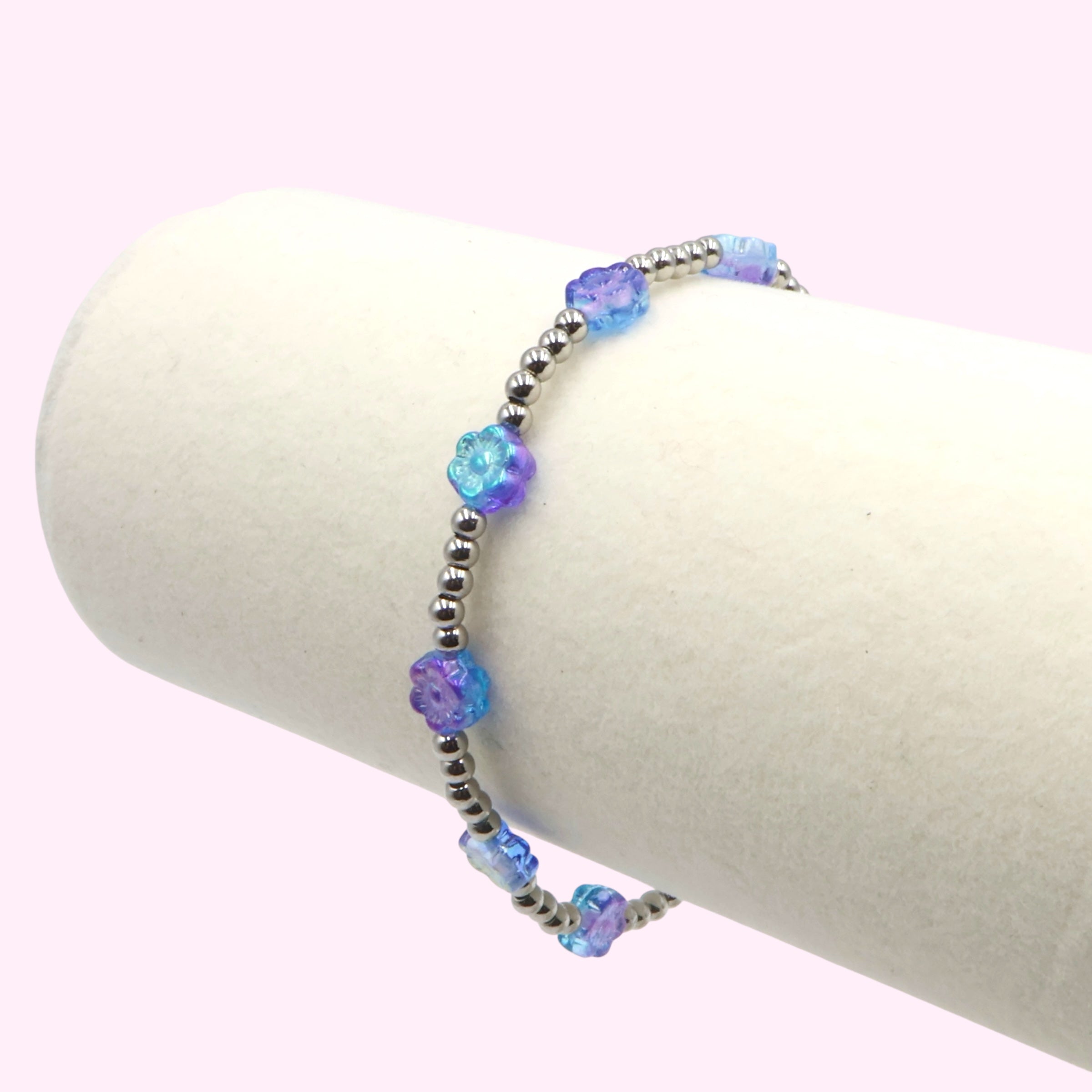 Flower Power Bracelet ~ Blue Orchid