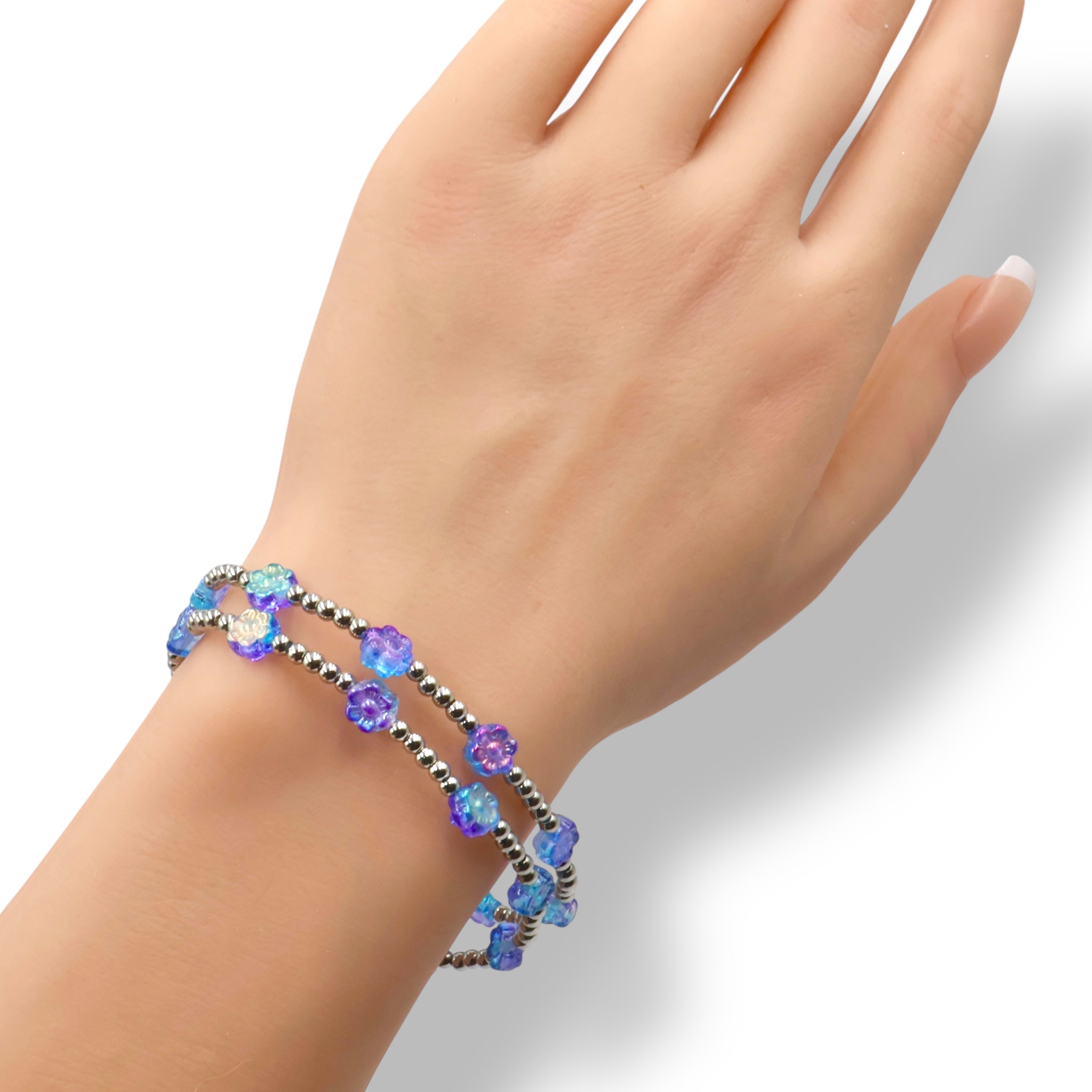 Flower Power Bracelet ~ Blue Orchid
