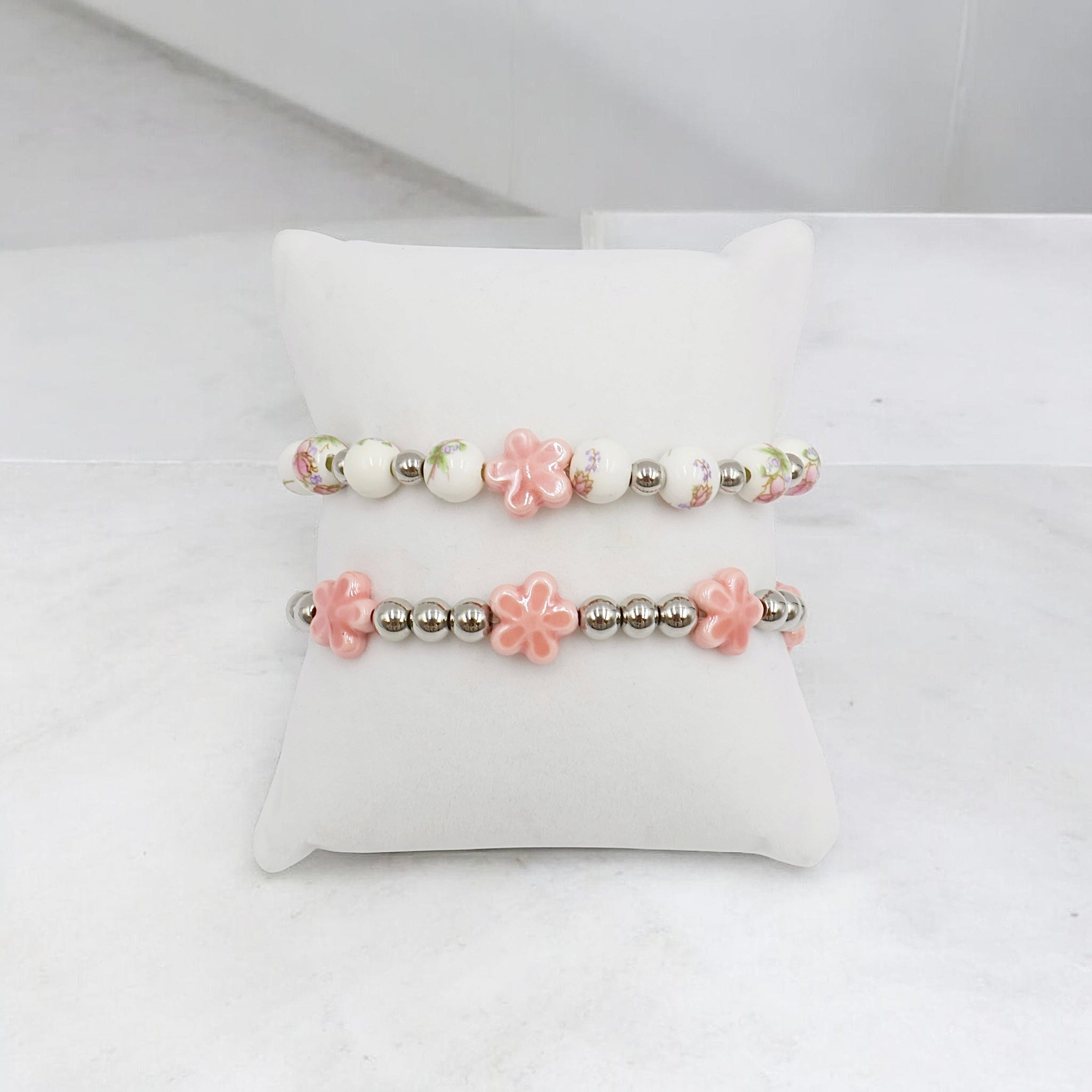 Meadow Flower Bracelet ~ Peach Dahlia