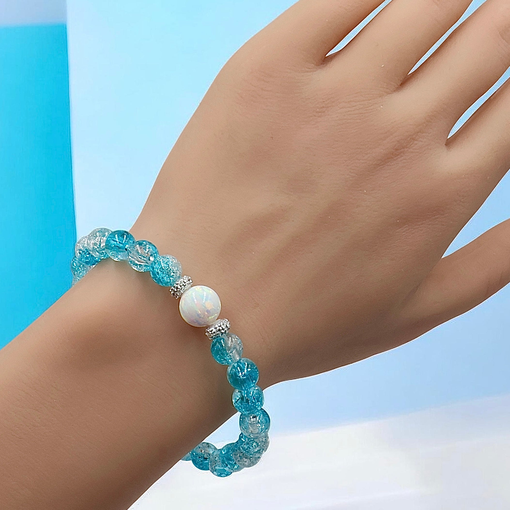 Crackle Fusion Bracelet ~ Deep Surf