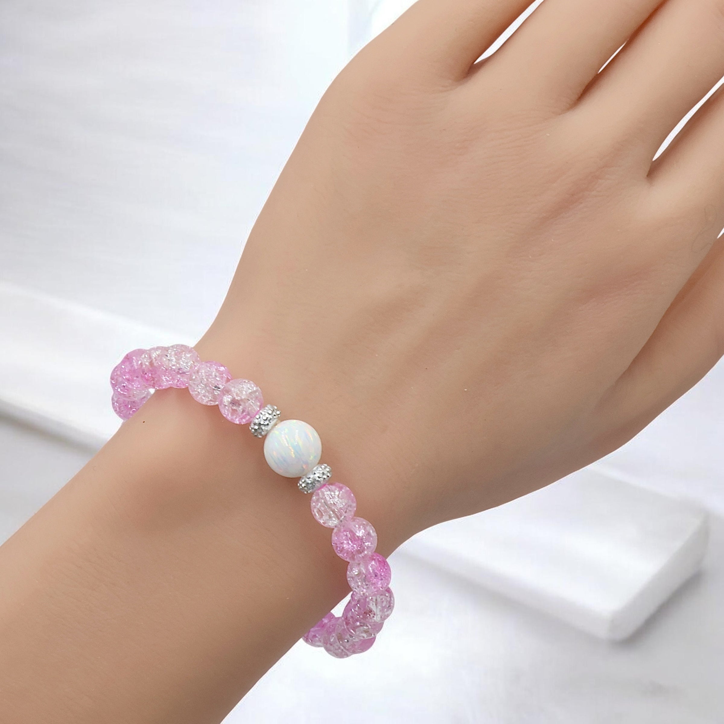 Crackle Fusion Bracelet ~ Pink Serenity