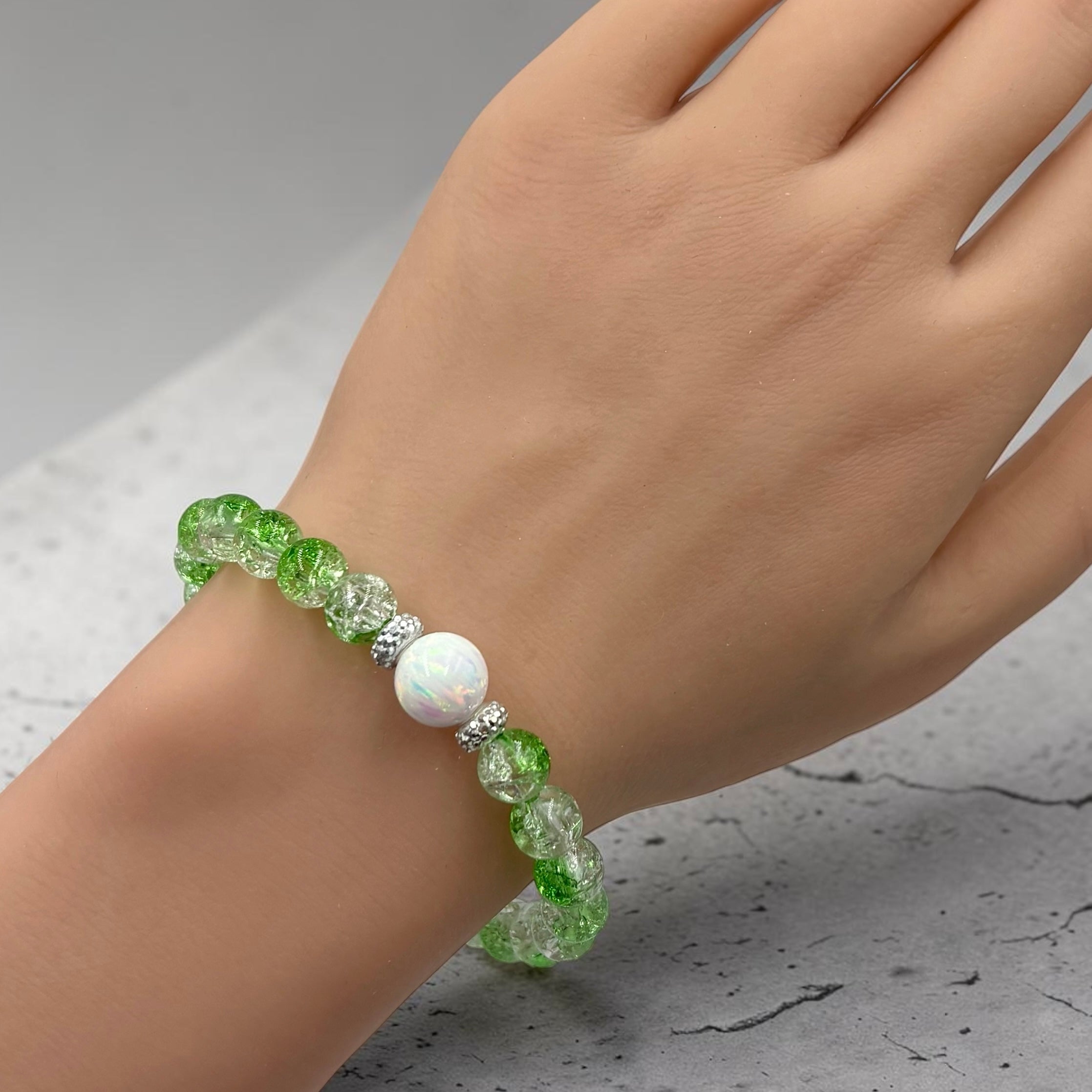 Crackle Fusion Bracelet ~ Emerald Tide