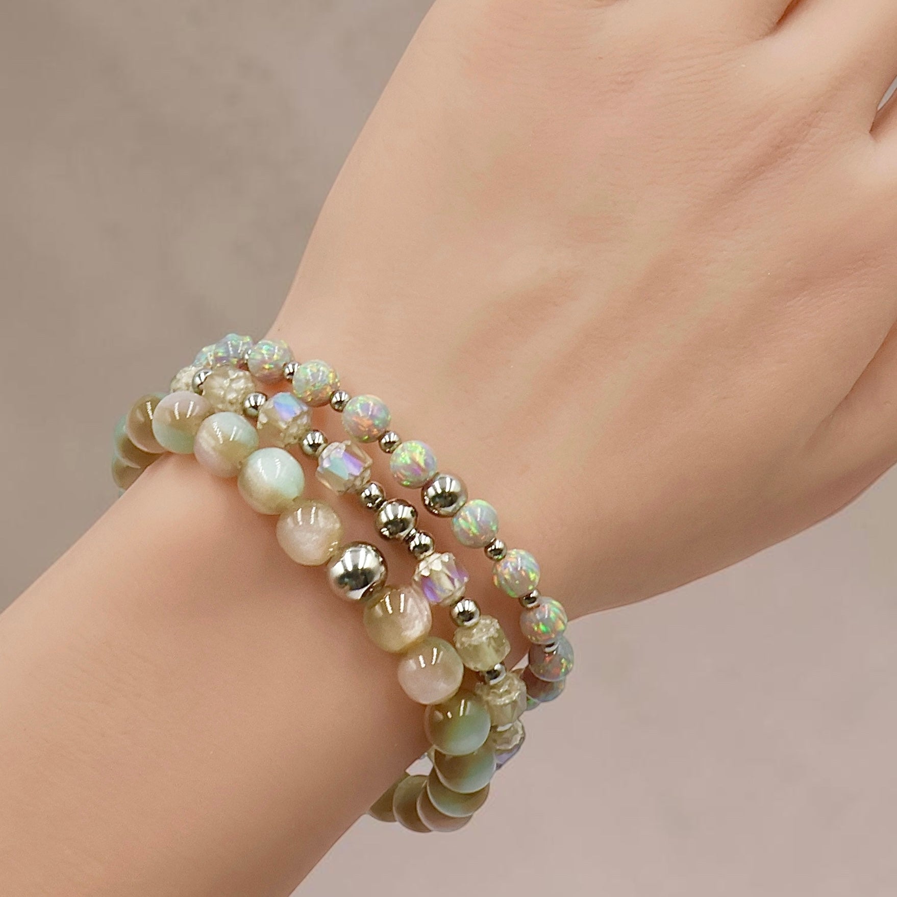 Satin Mist Bracelet ~ Moss