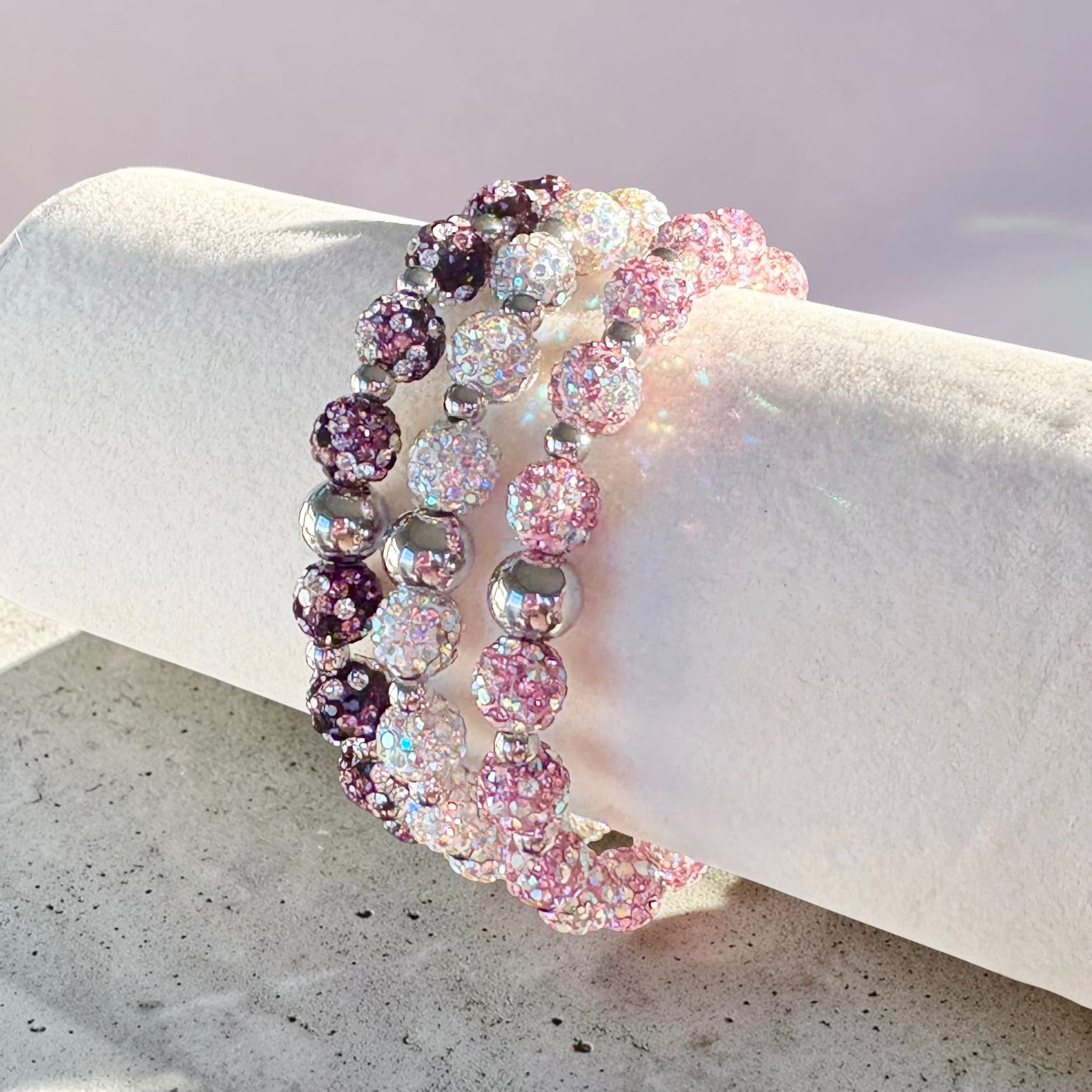 Shamballa Bracelet ~ Pink Confetti