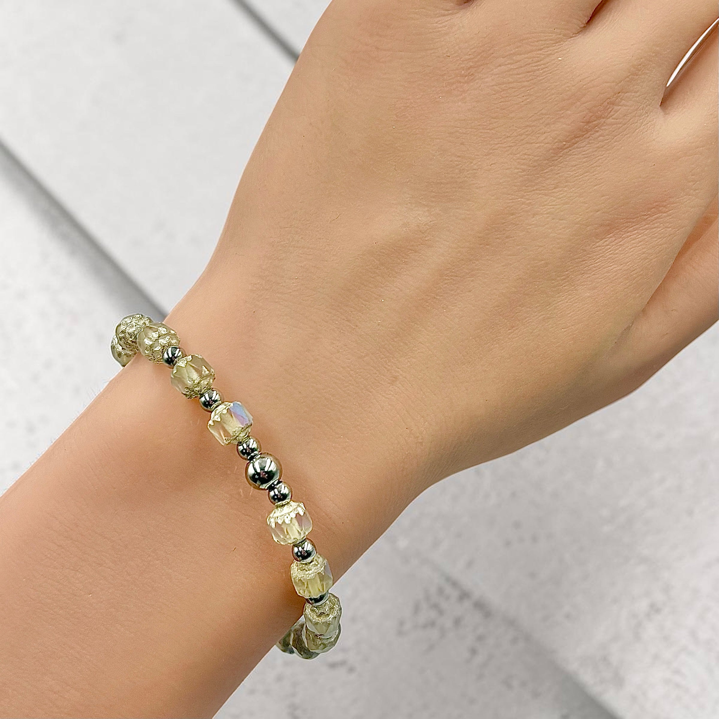 Cathedral Bracelet ~ Metallic Pearl ~ 6mm