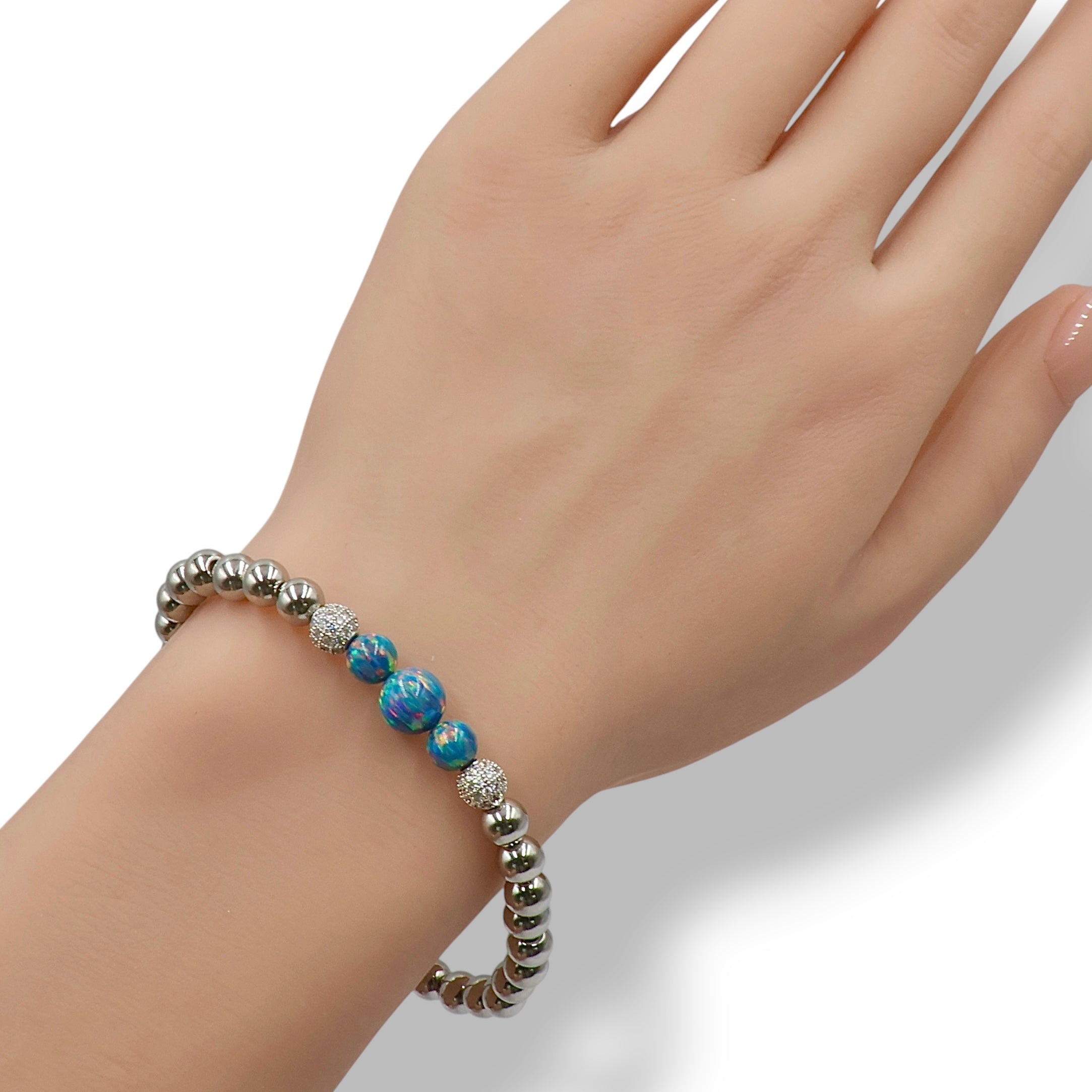 3-Opal Cascade Bracelet ~ Prussian Blue