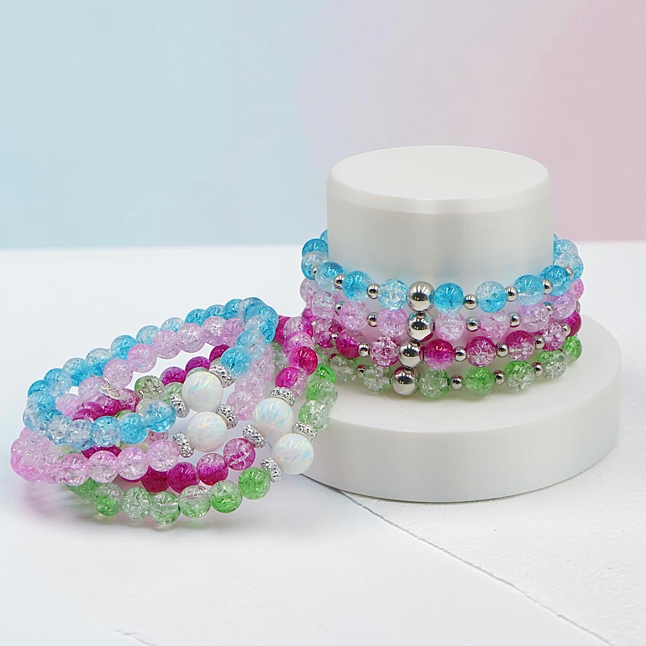 Crackle Bead Bracelet ~ Berry Bliss