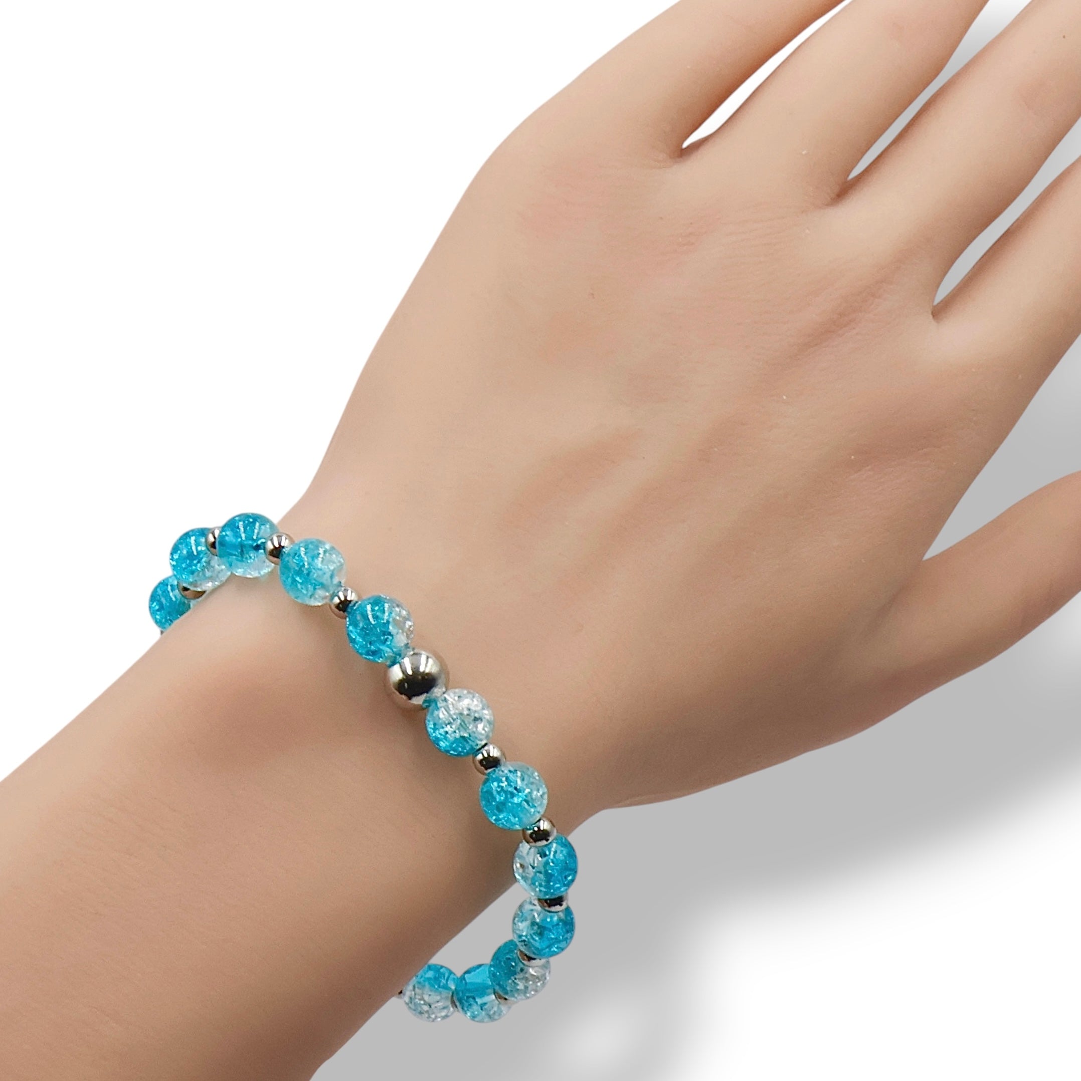 Crackle Bead Bracelet ~ Ocean Breeze