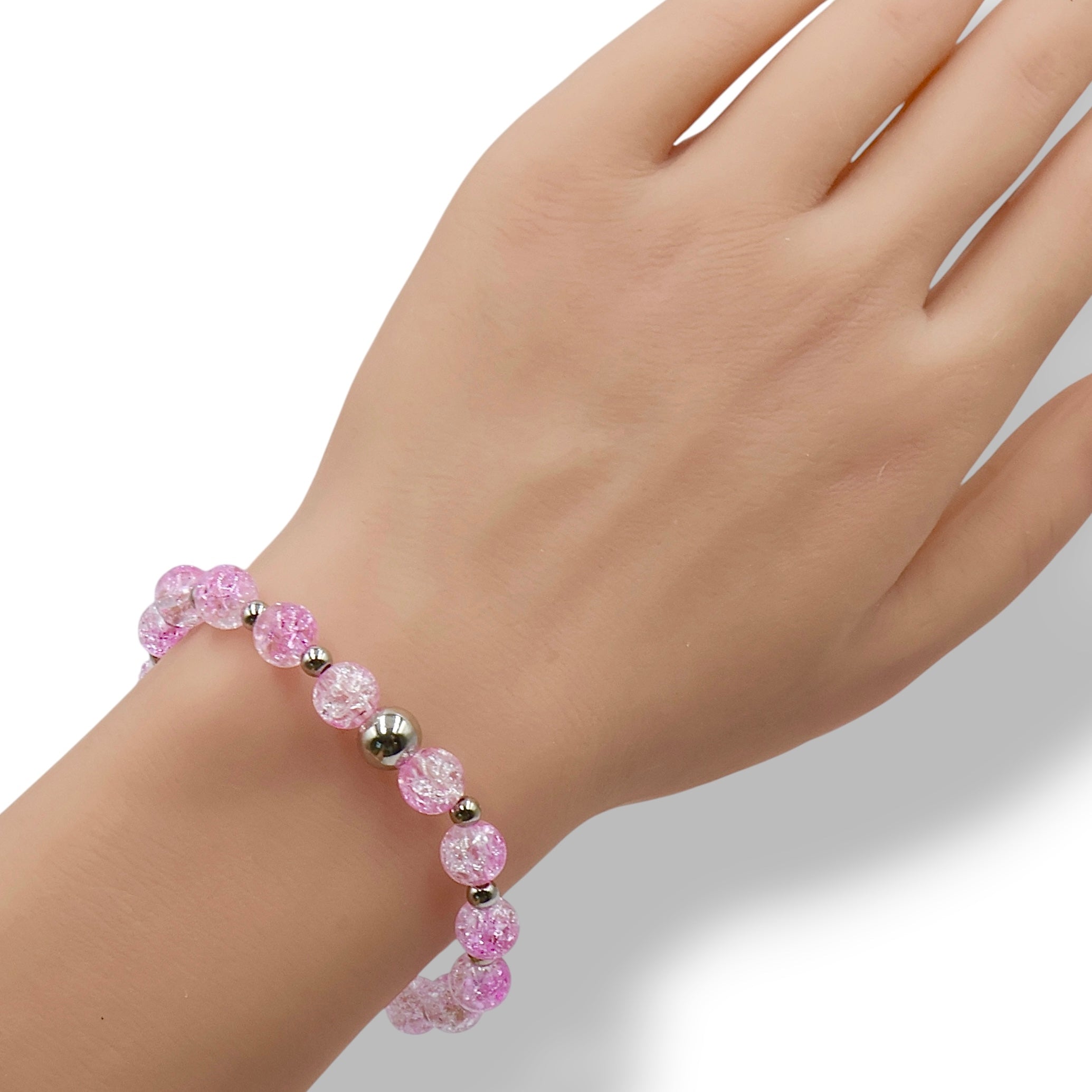 Crackle Bead Bracelet ~ Petal Whisper