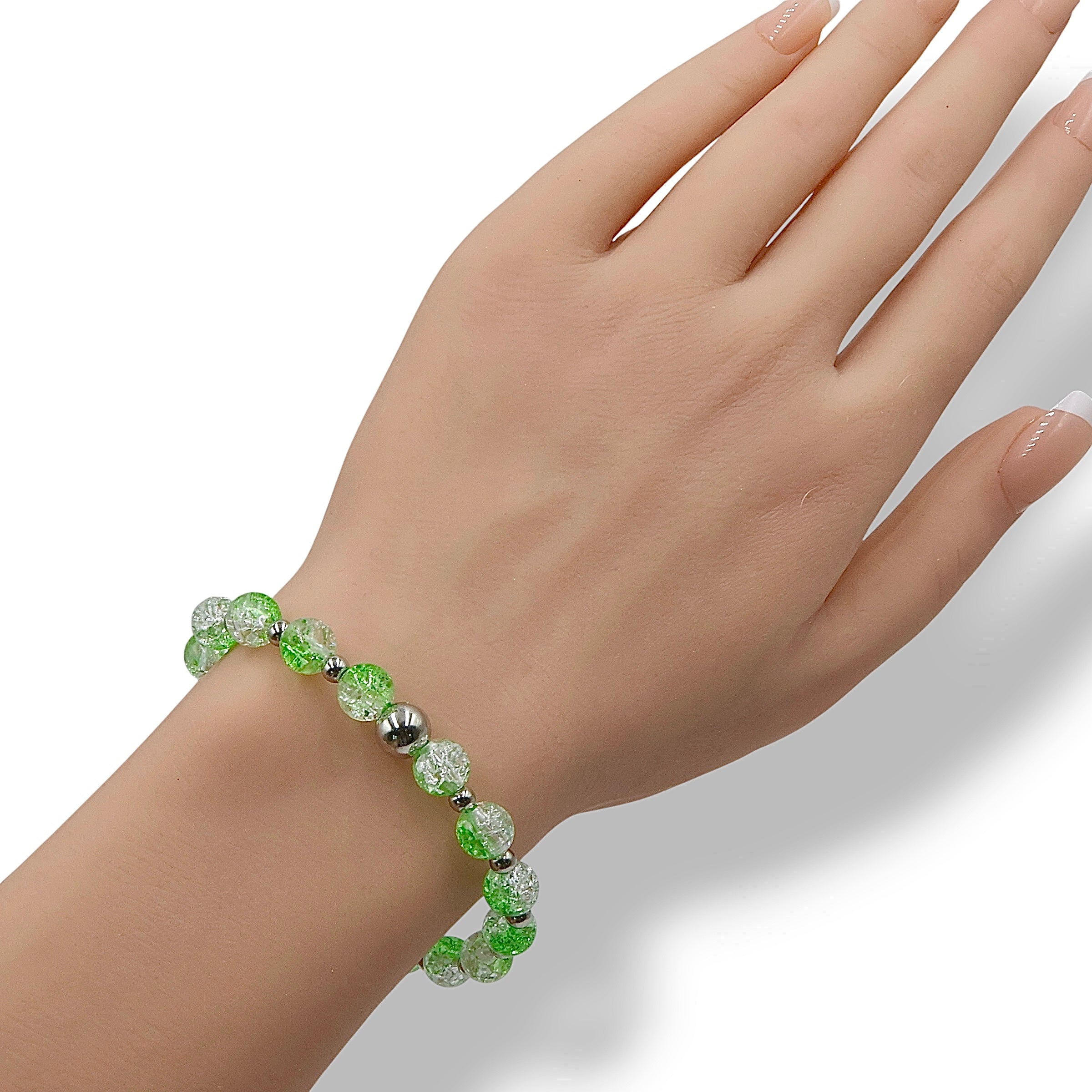 Crackle Bead Bracelet ~ Verdant Dream