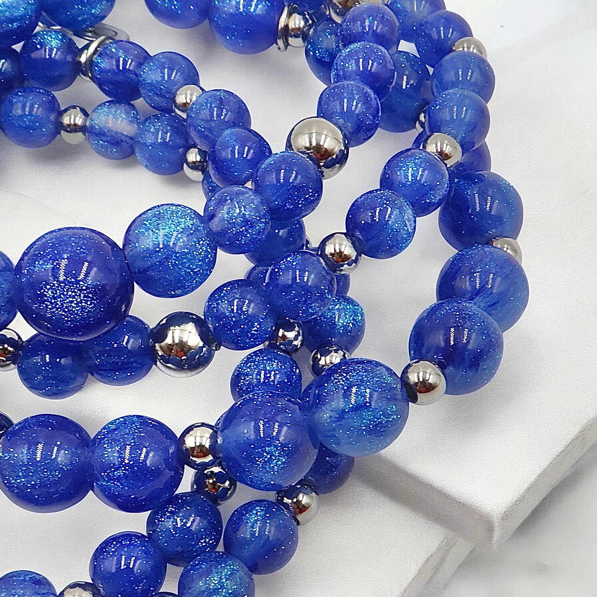Sparkling Night Sky Cascade Bracelet ~ Starlight Blue