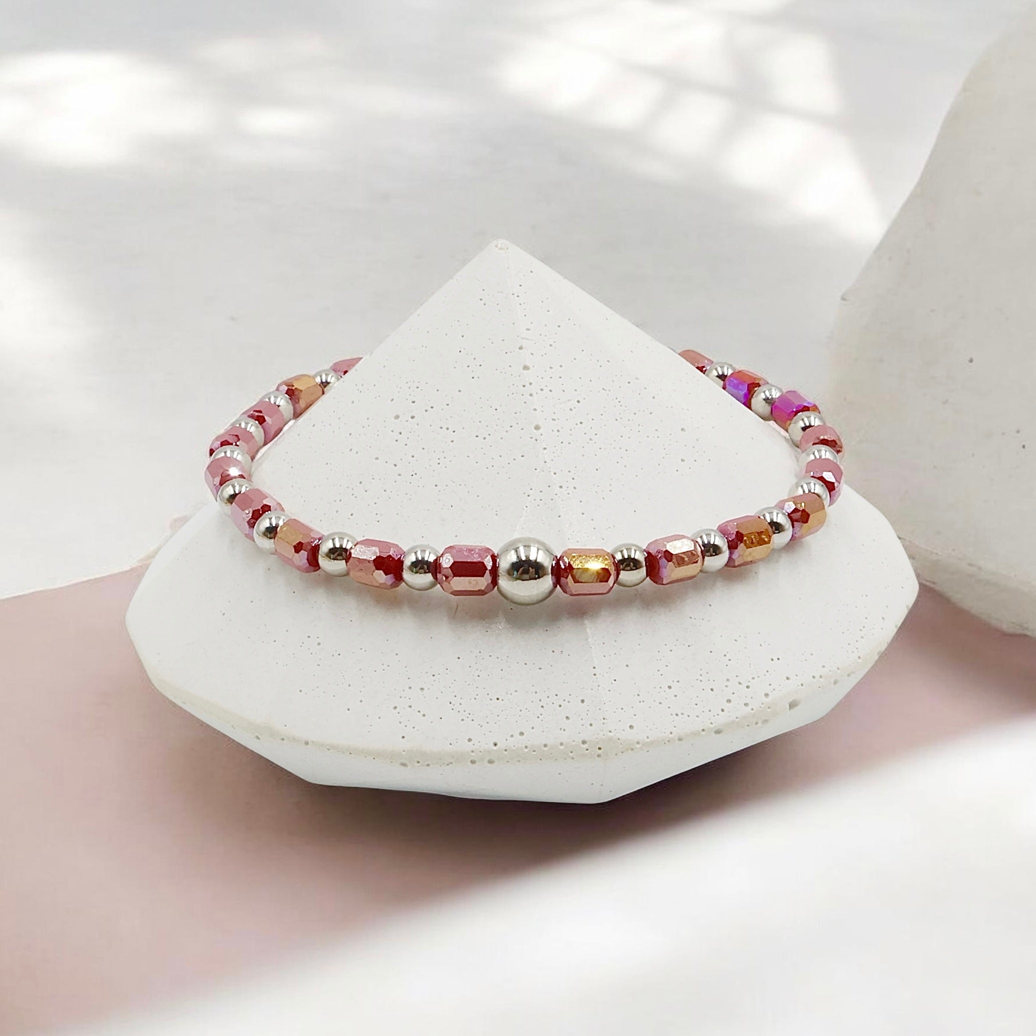 Petite Faceted Pillar | Cherry Glow