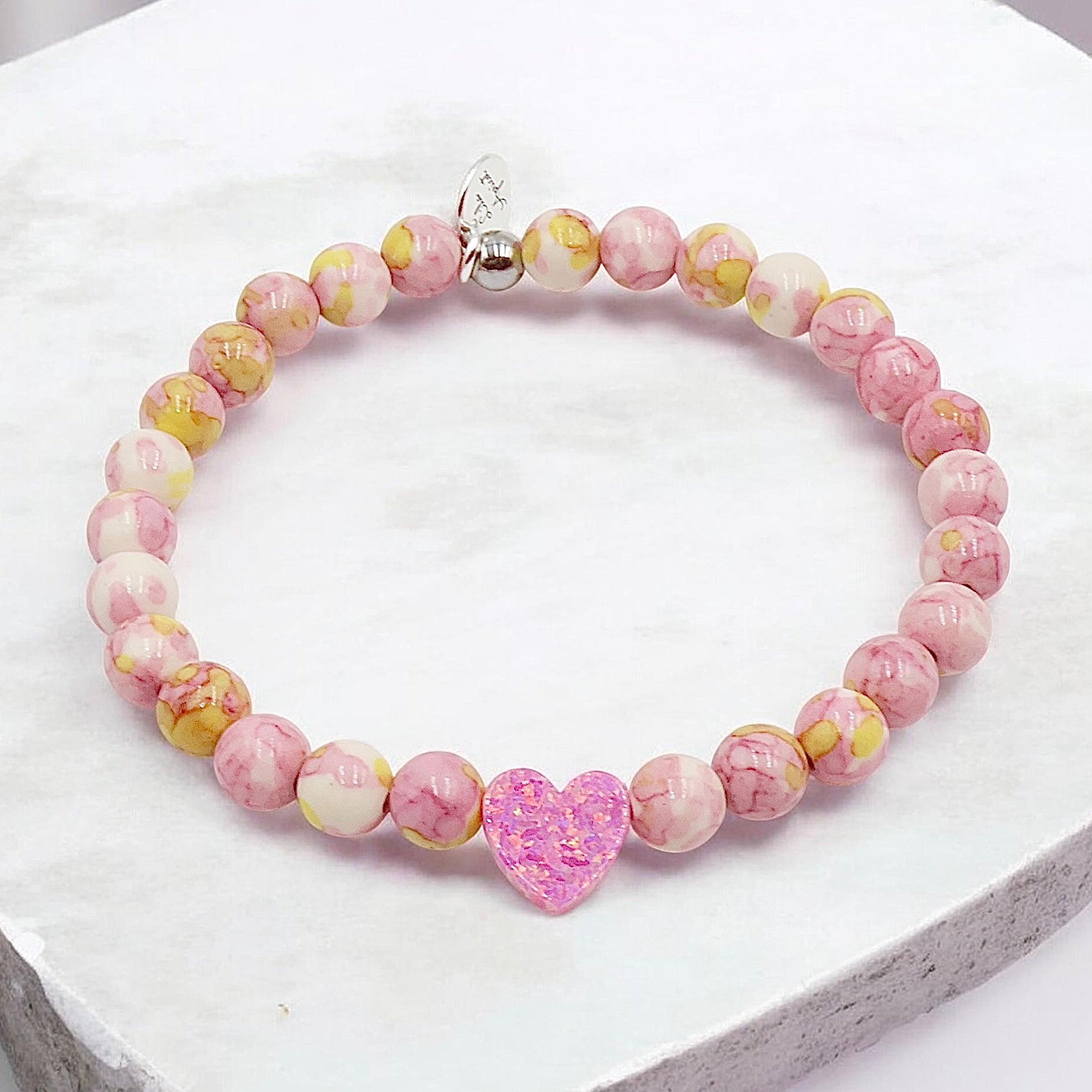Pink Flamingo | Opal Heart Bracelet