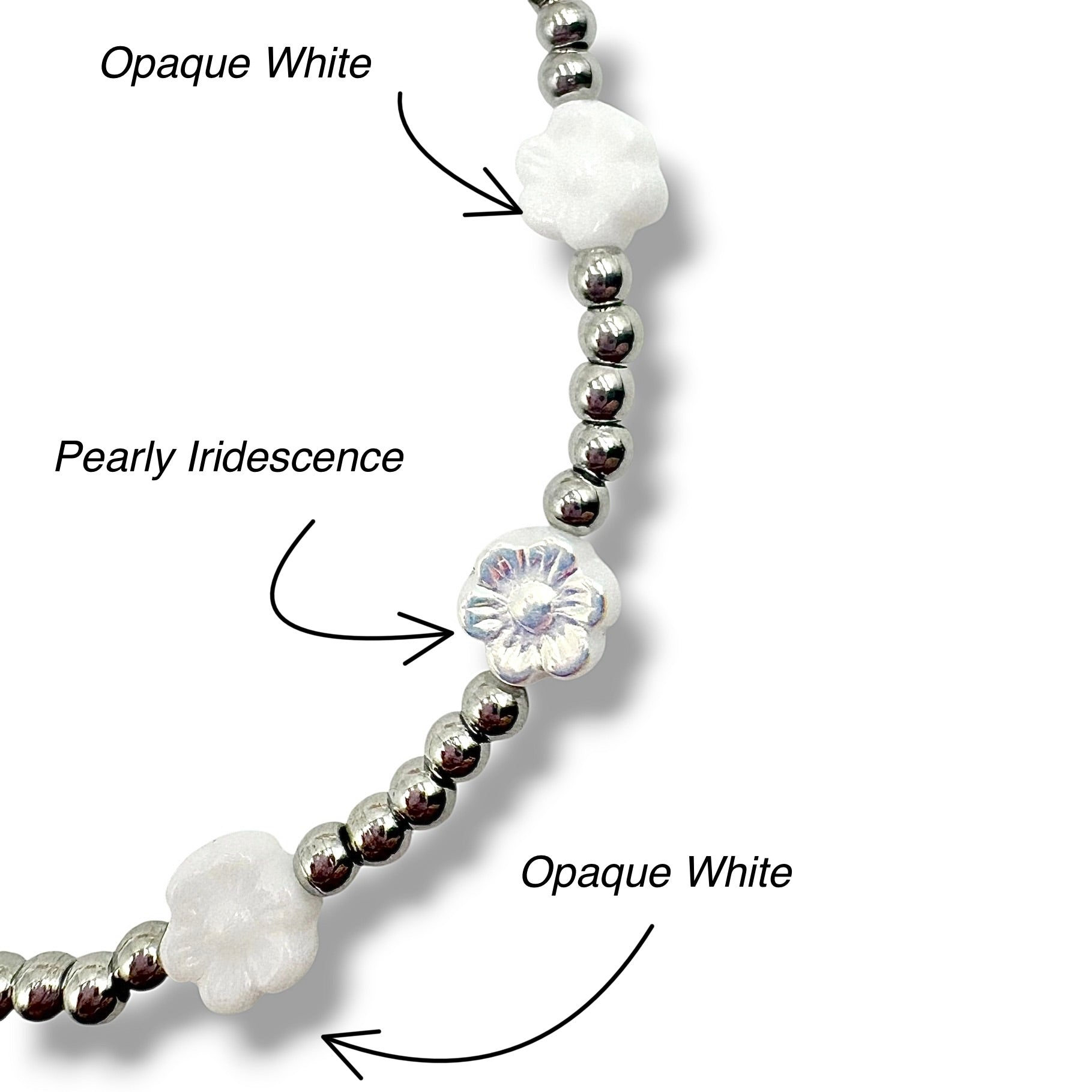 Flower Power Bracelet ~ Frosted Petal