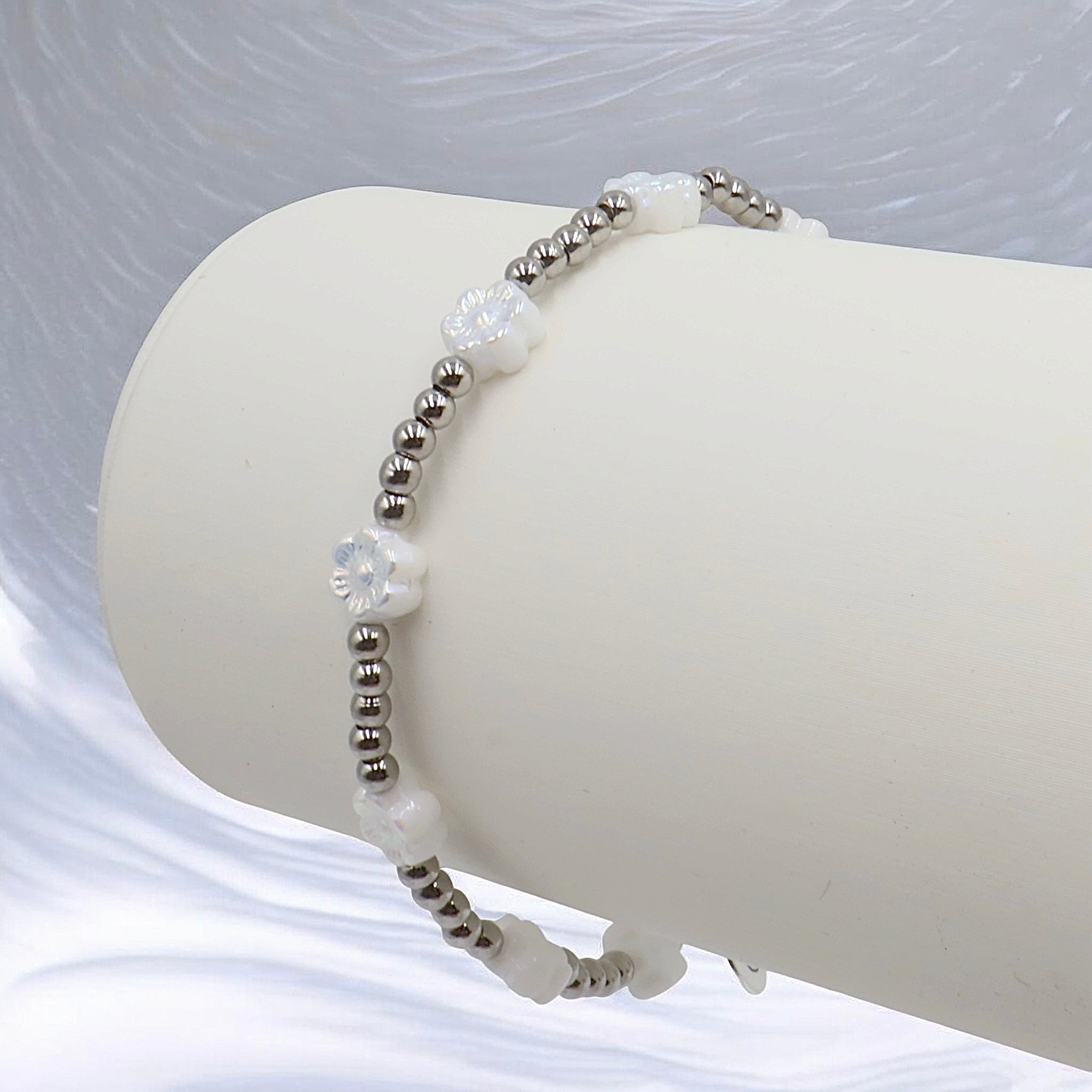 Flower Power Bracelet ~ Frosted Petal