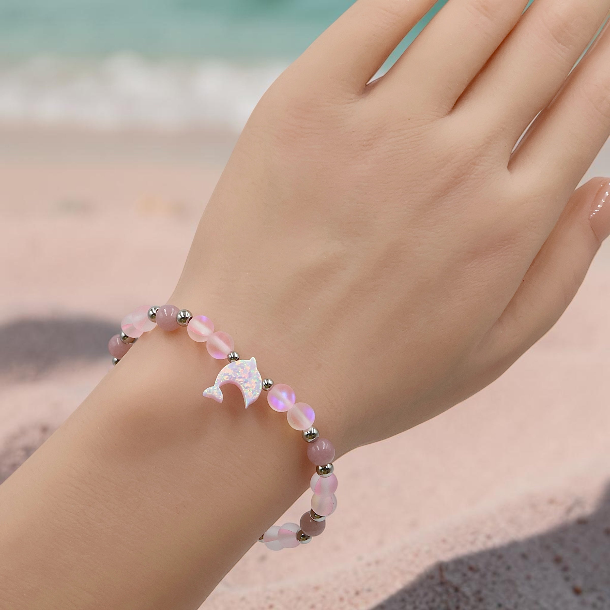 Twilight Dance | Pink Opal Dolphin Bracelet