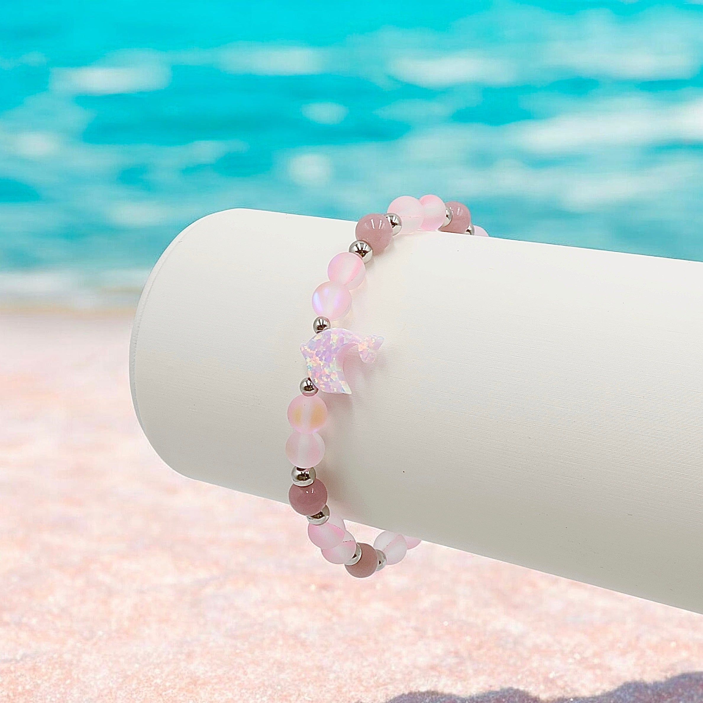 Twilight Dance | Pink Opal Dolphin Bracelet