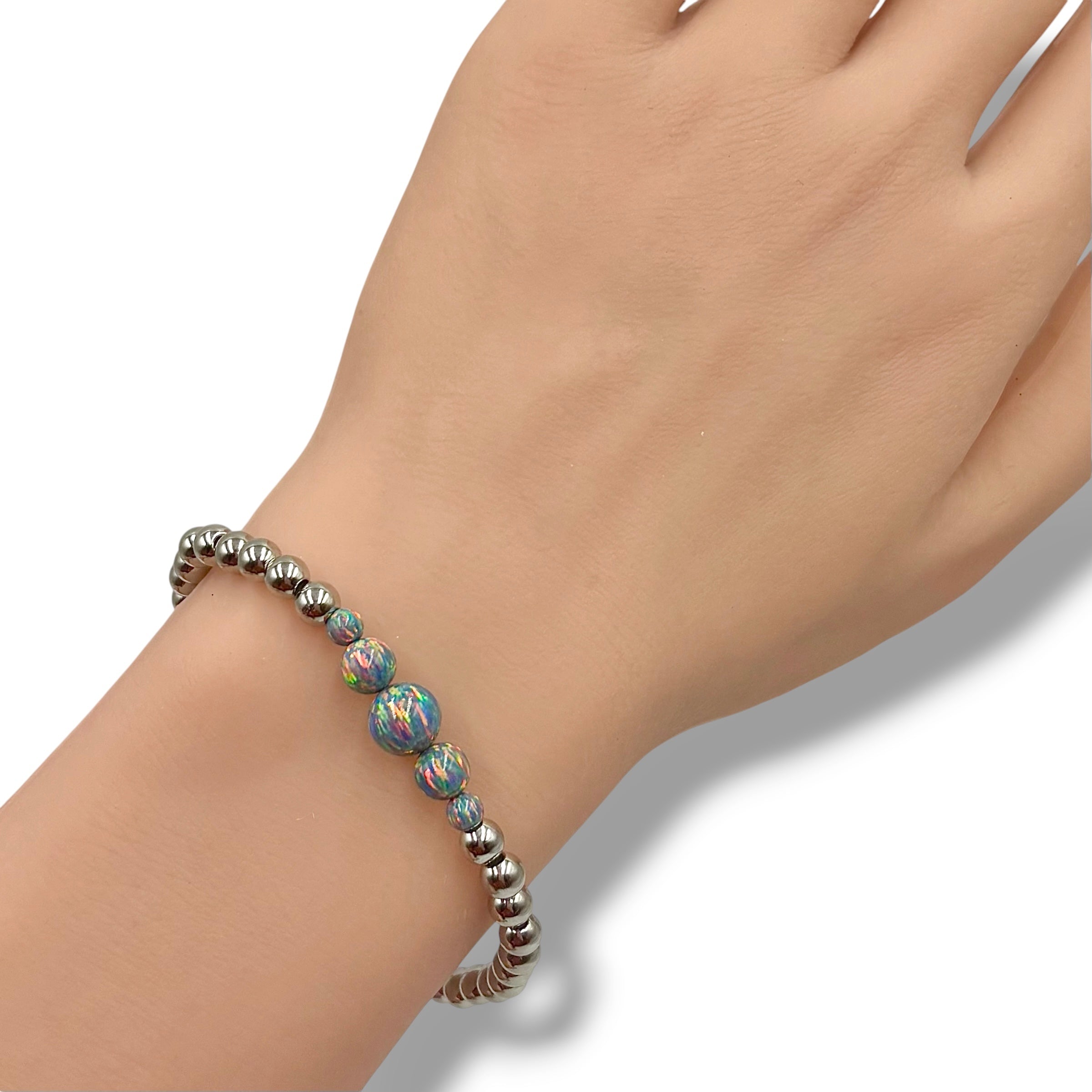 Blue Graphite | Opal Cascade Bracelet