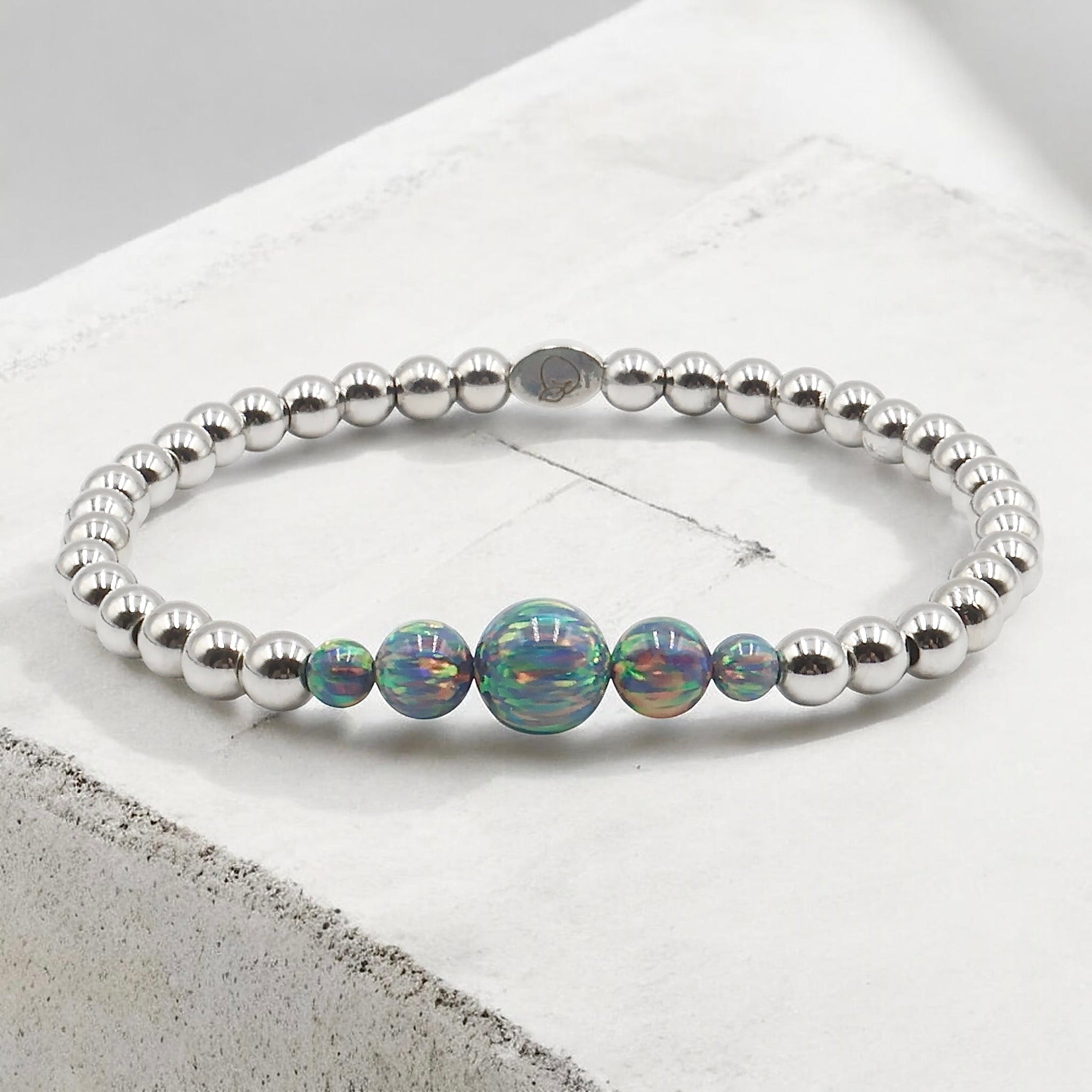 Blue Graphite | Opal Cascade Bracelet
