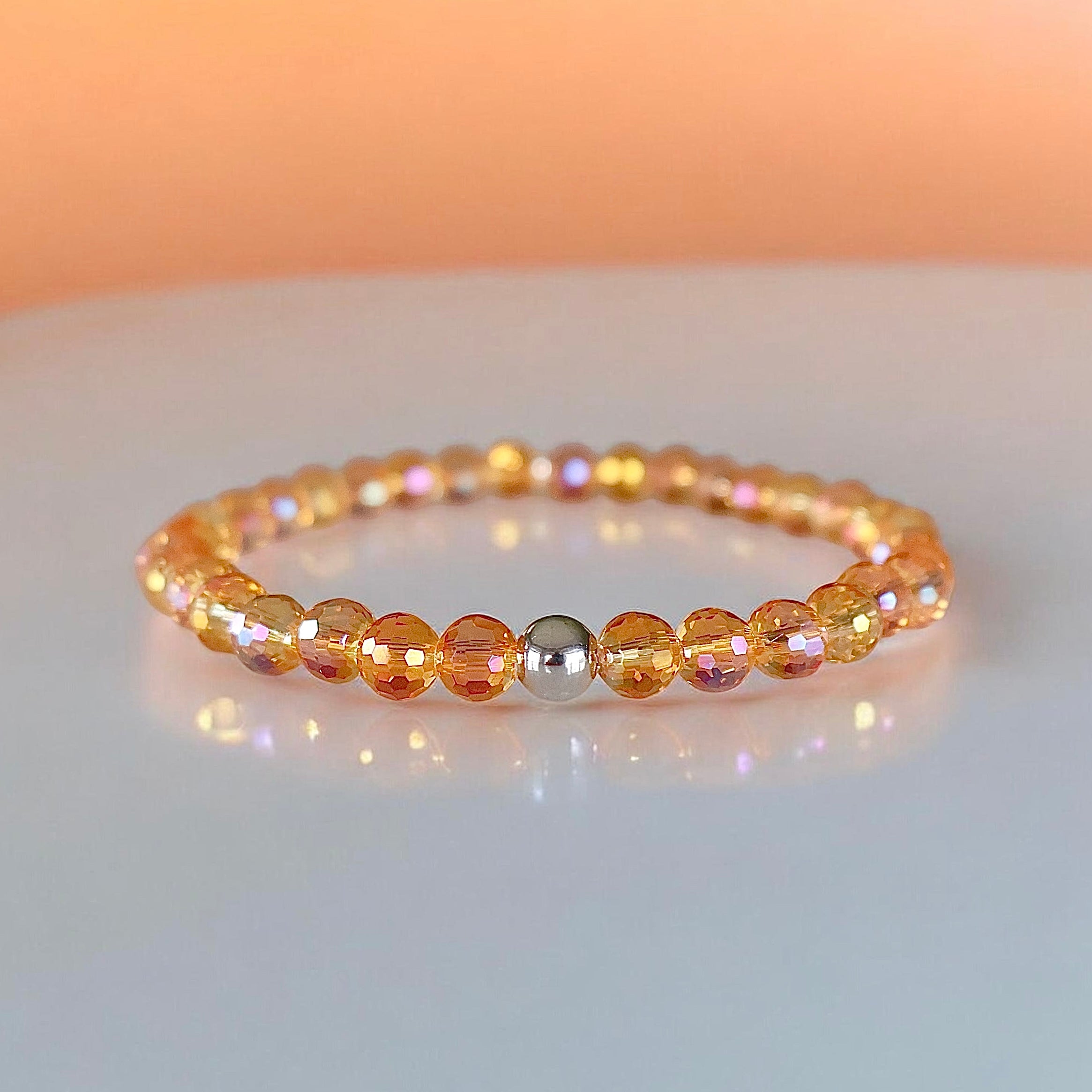 Sunlit Rose | Mini Crystal Glass Bracelet