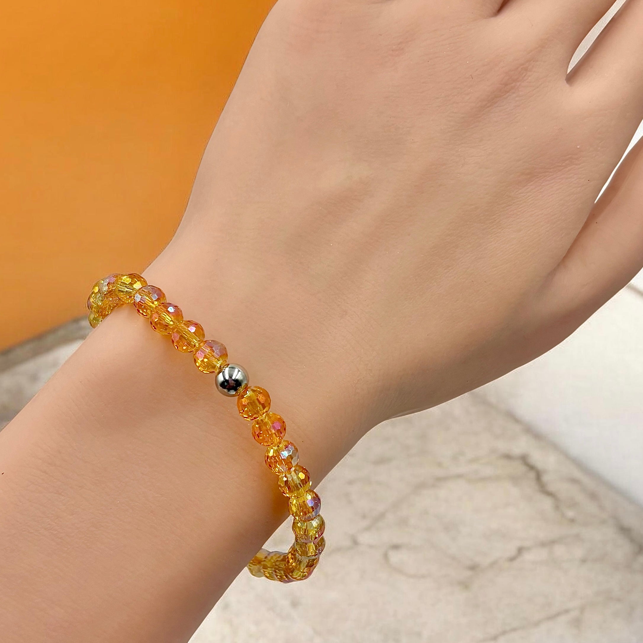 Sunlit Rose | Mini Crystal Glass Bracelet