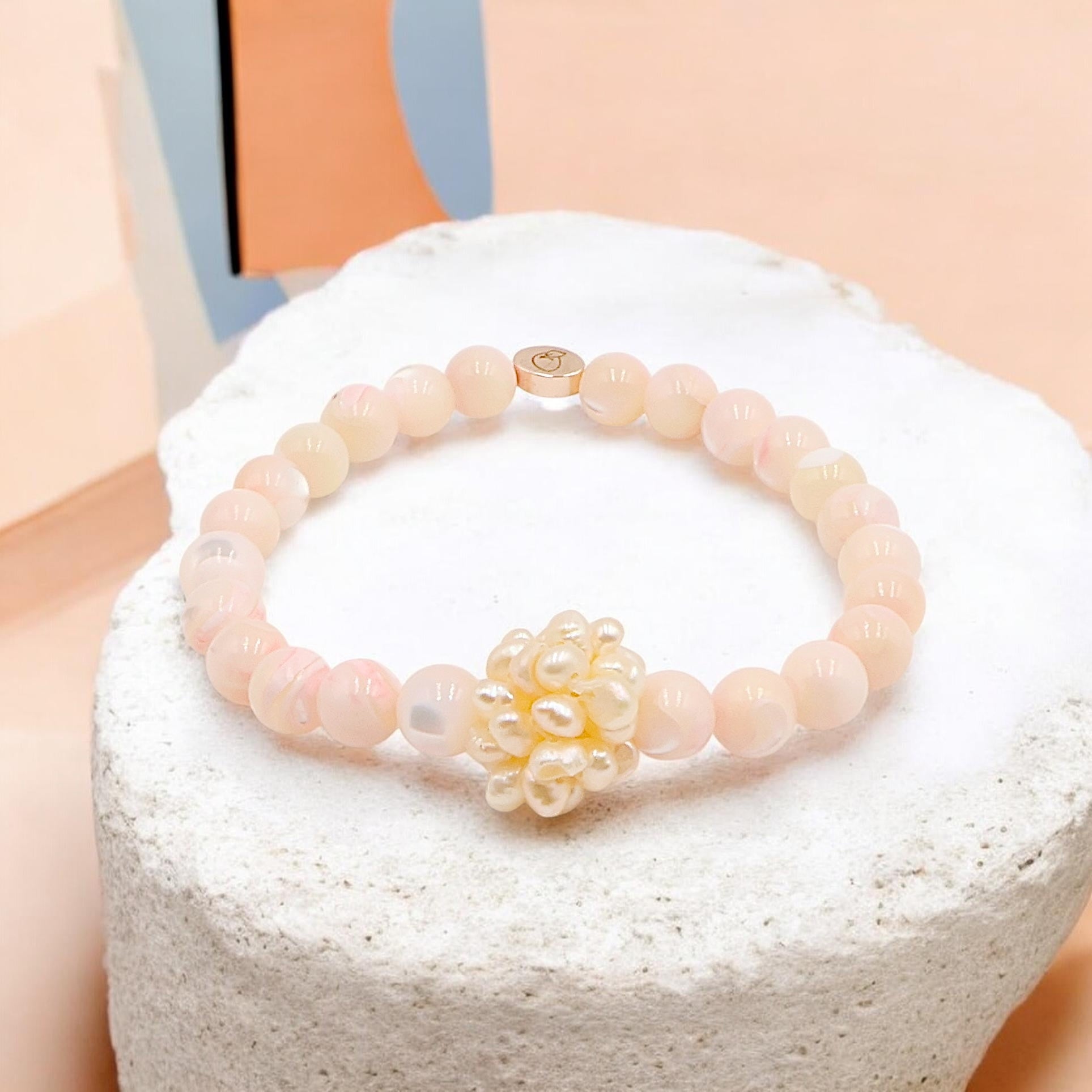 Warm Peach | Pearl Orb Bracelet