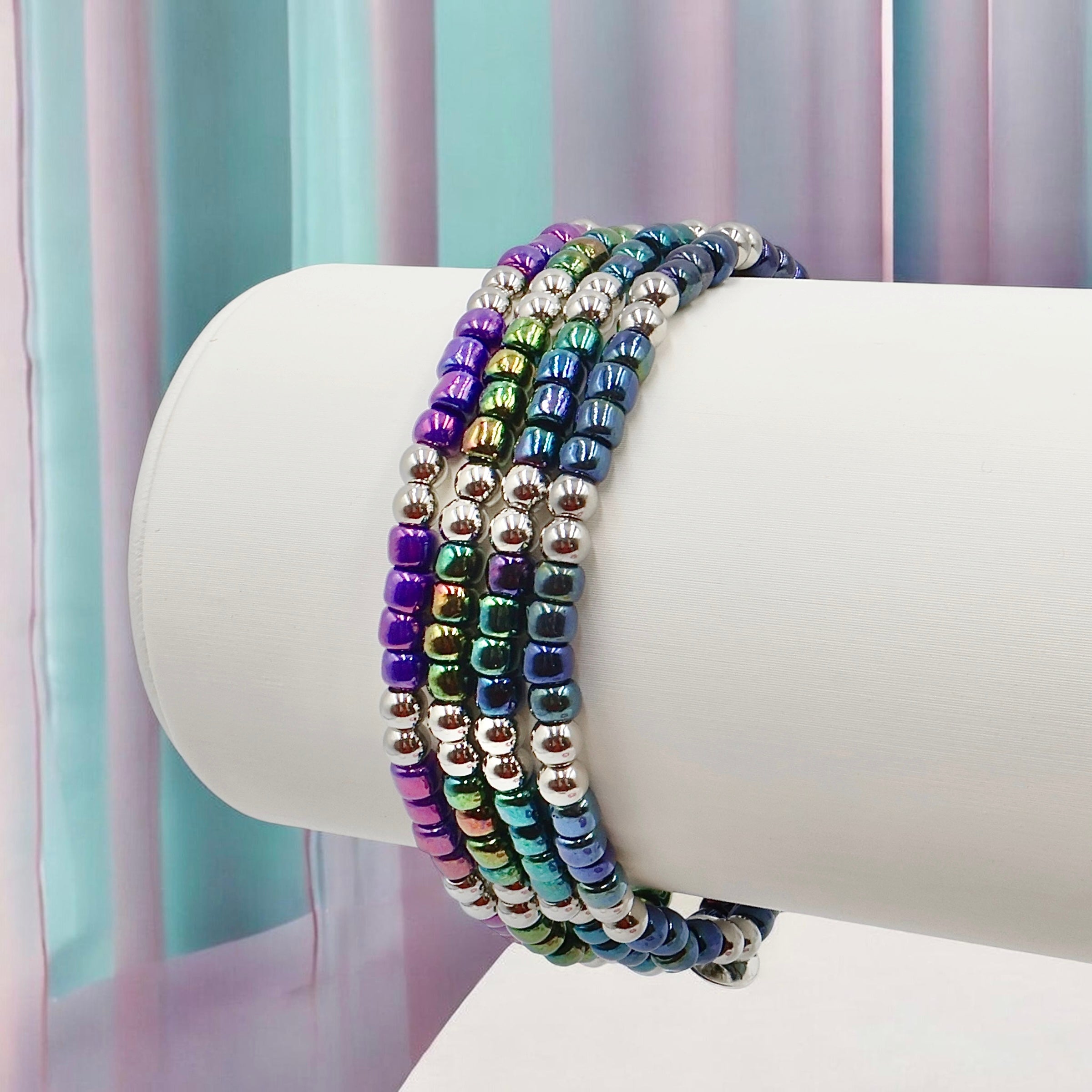 Iris Green | Seed Bead Bracelet