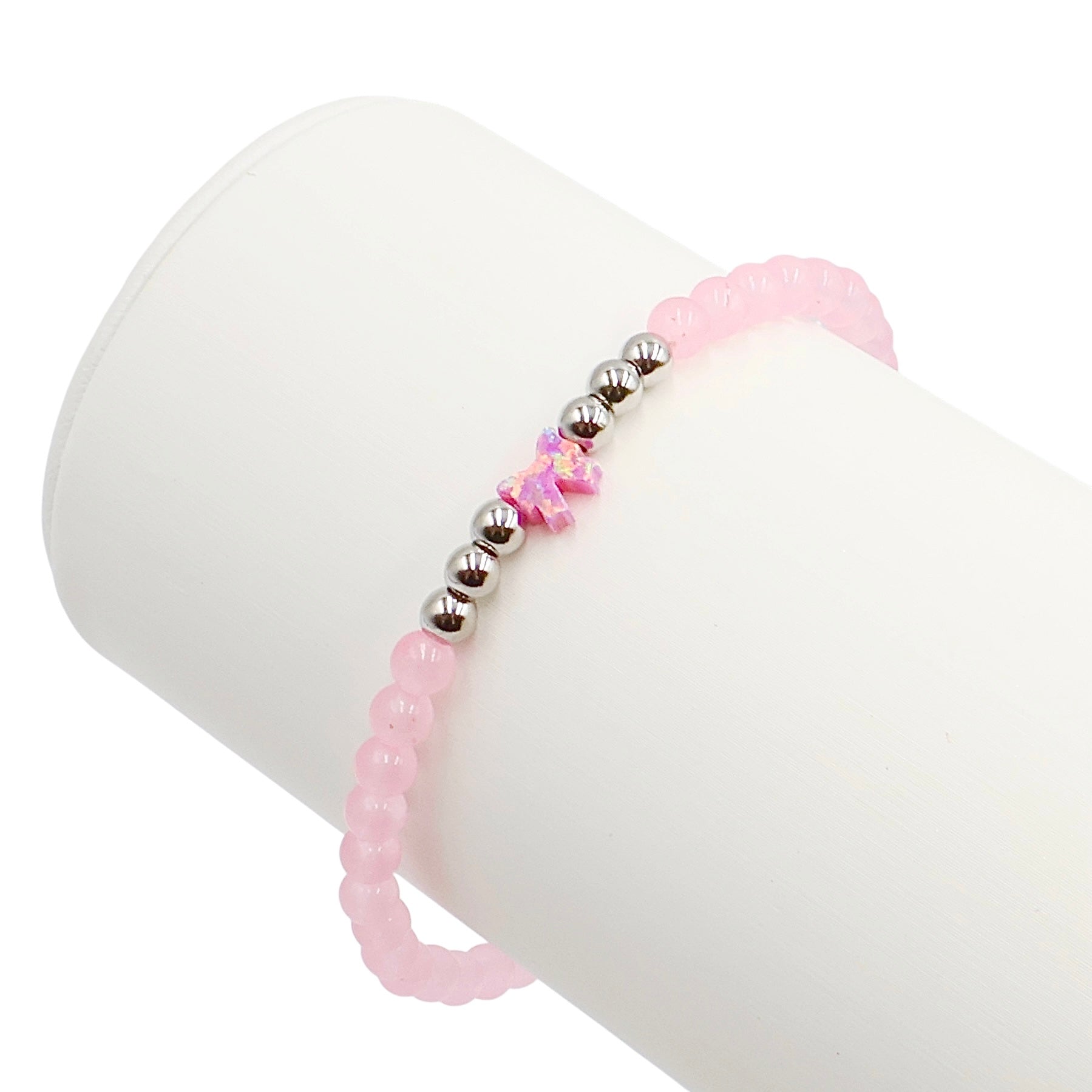 Pink Opal Bow Bracelet