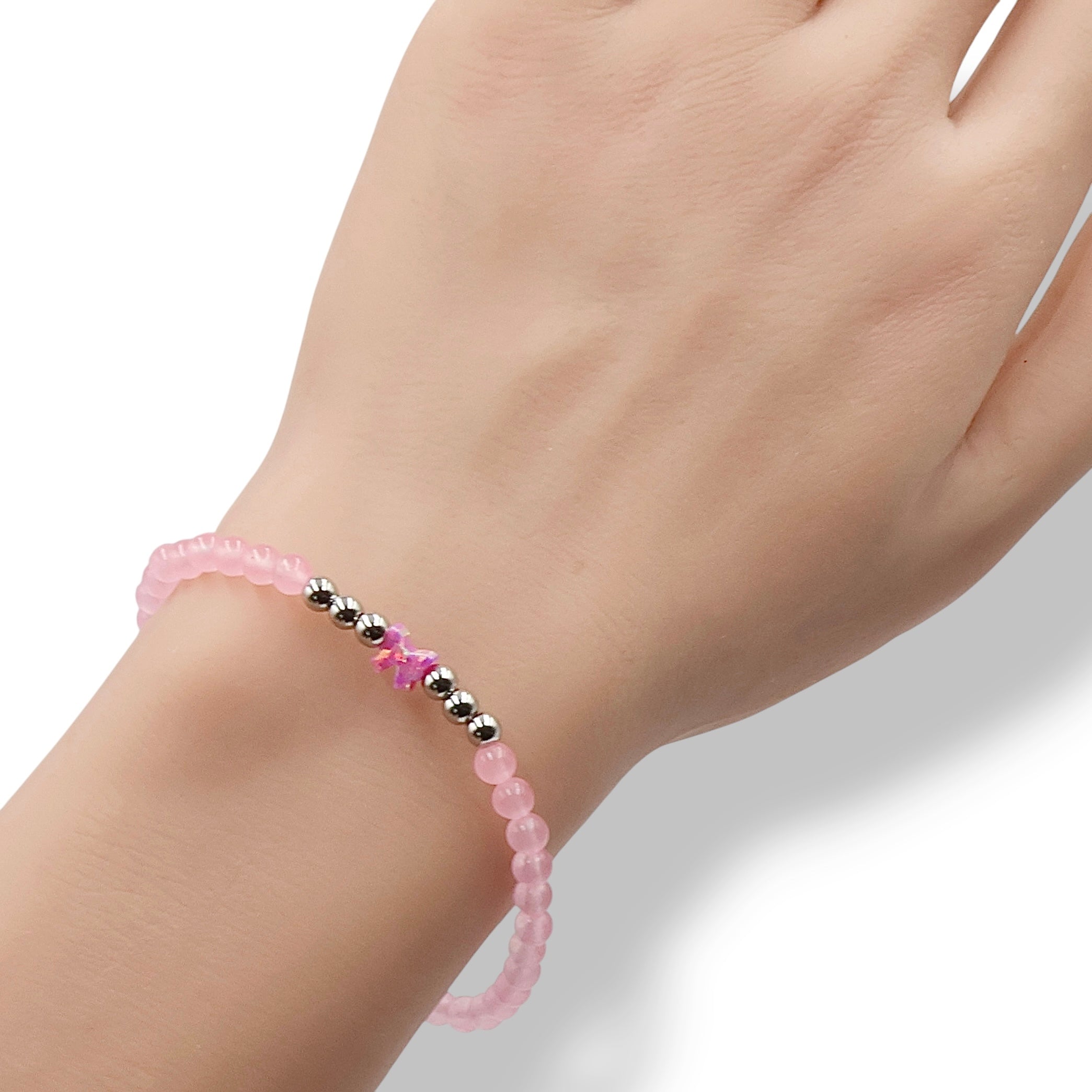 Pink Opal Bow Bracelet