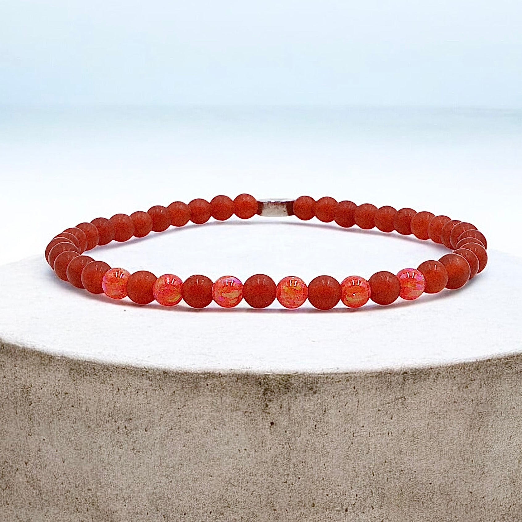 Carnelian | Micro Gem Opal Bracelet