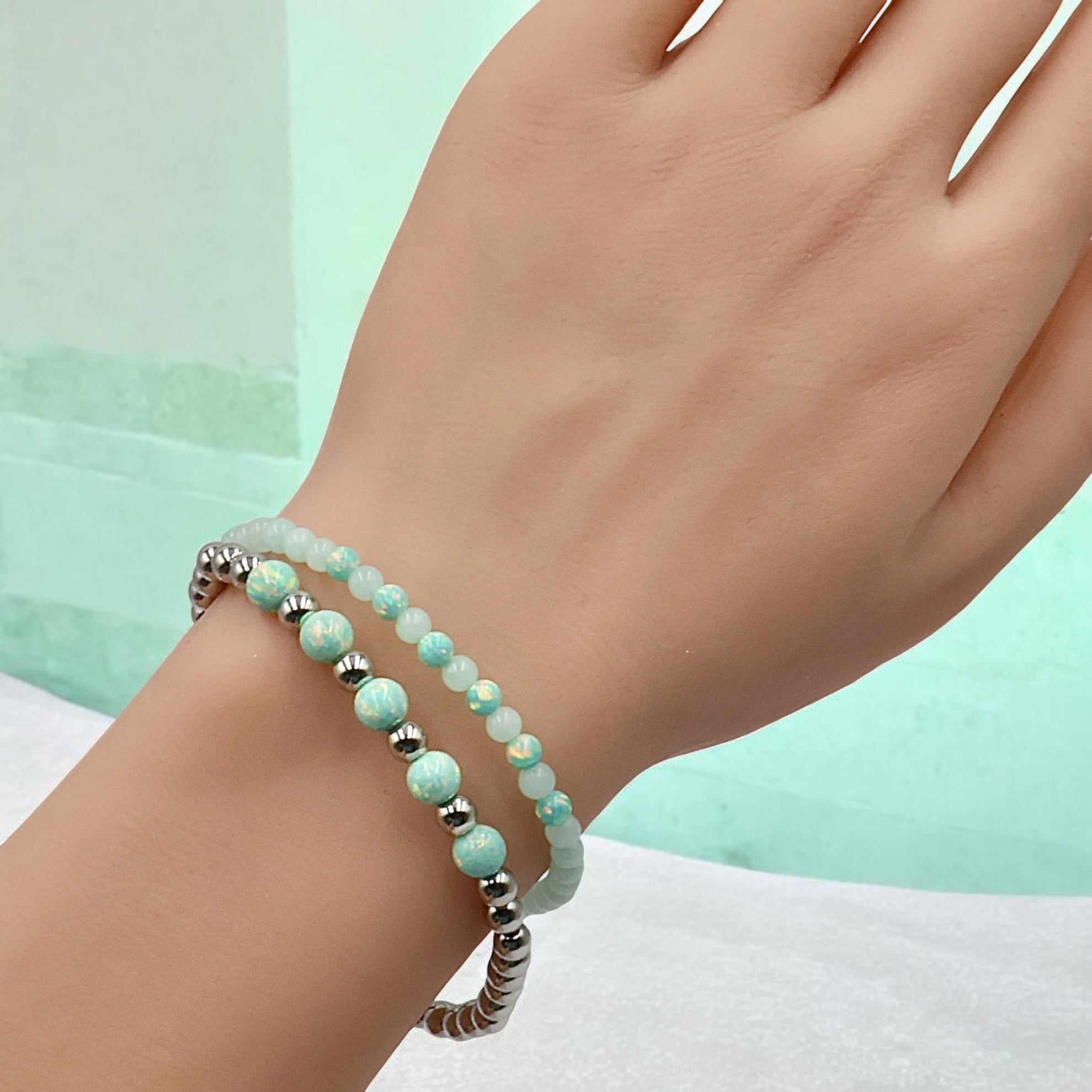 Oceanic Jade | Micro Gem Opal Bracelet