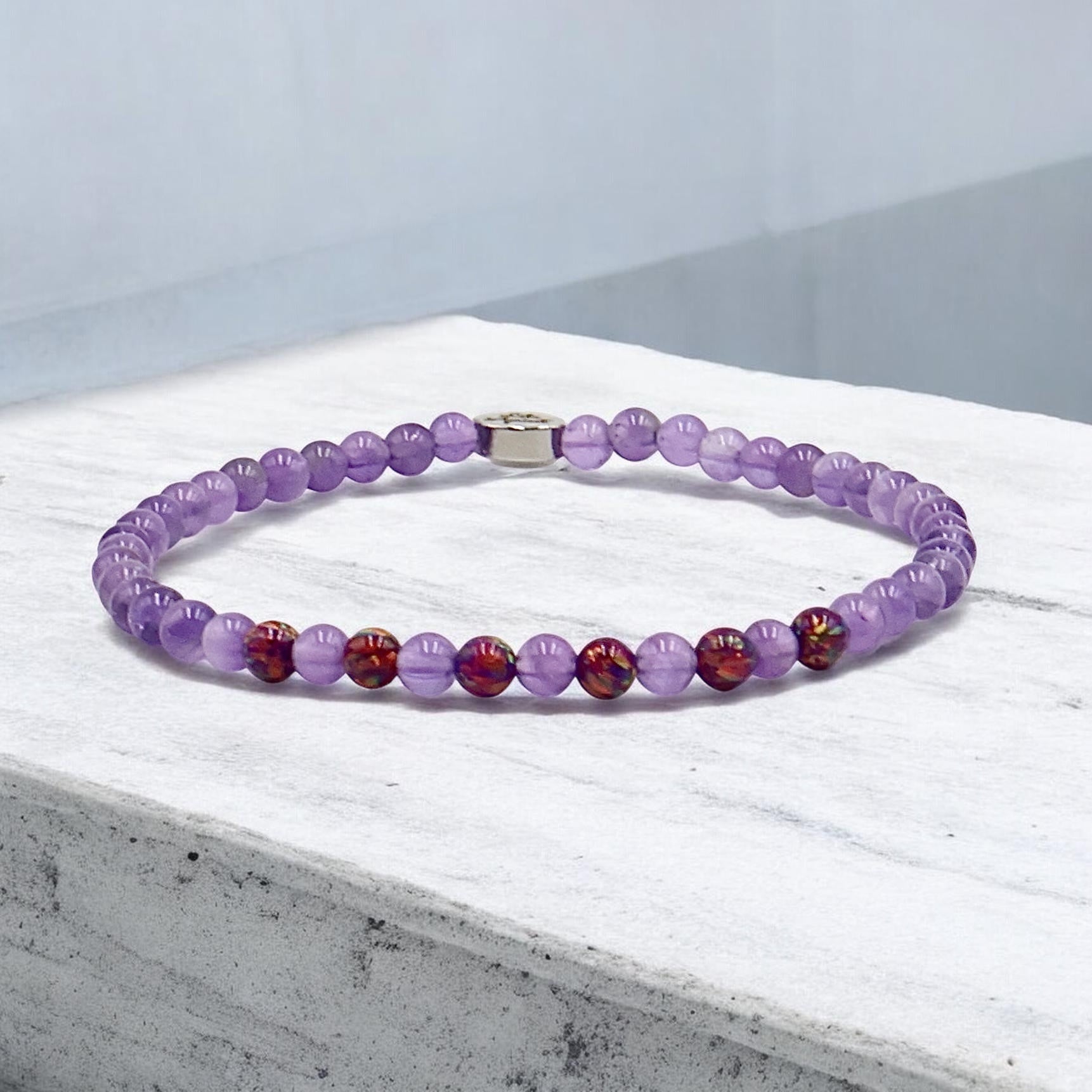 Amethyst | Micro Gem Opal Bracelet